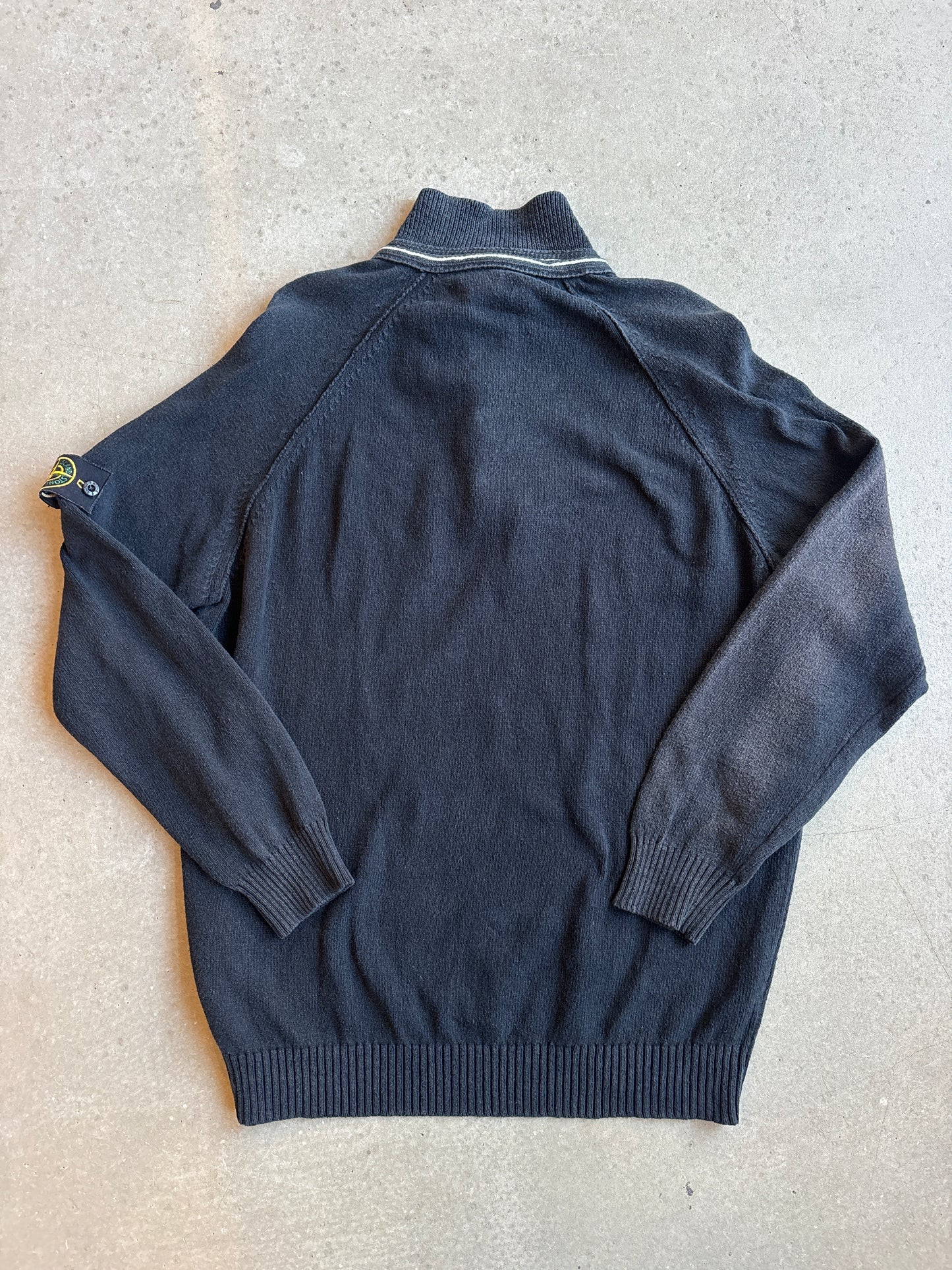 Vintage Stone Island Quarter Zip Sweater Black XXXL