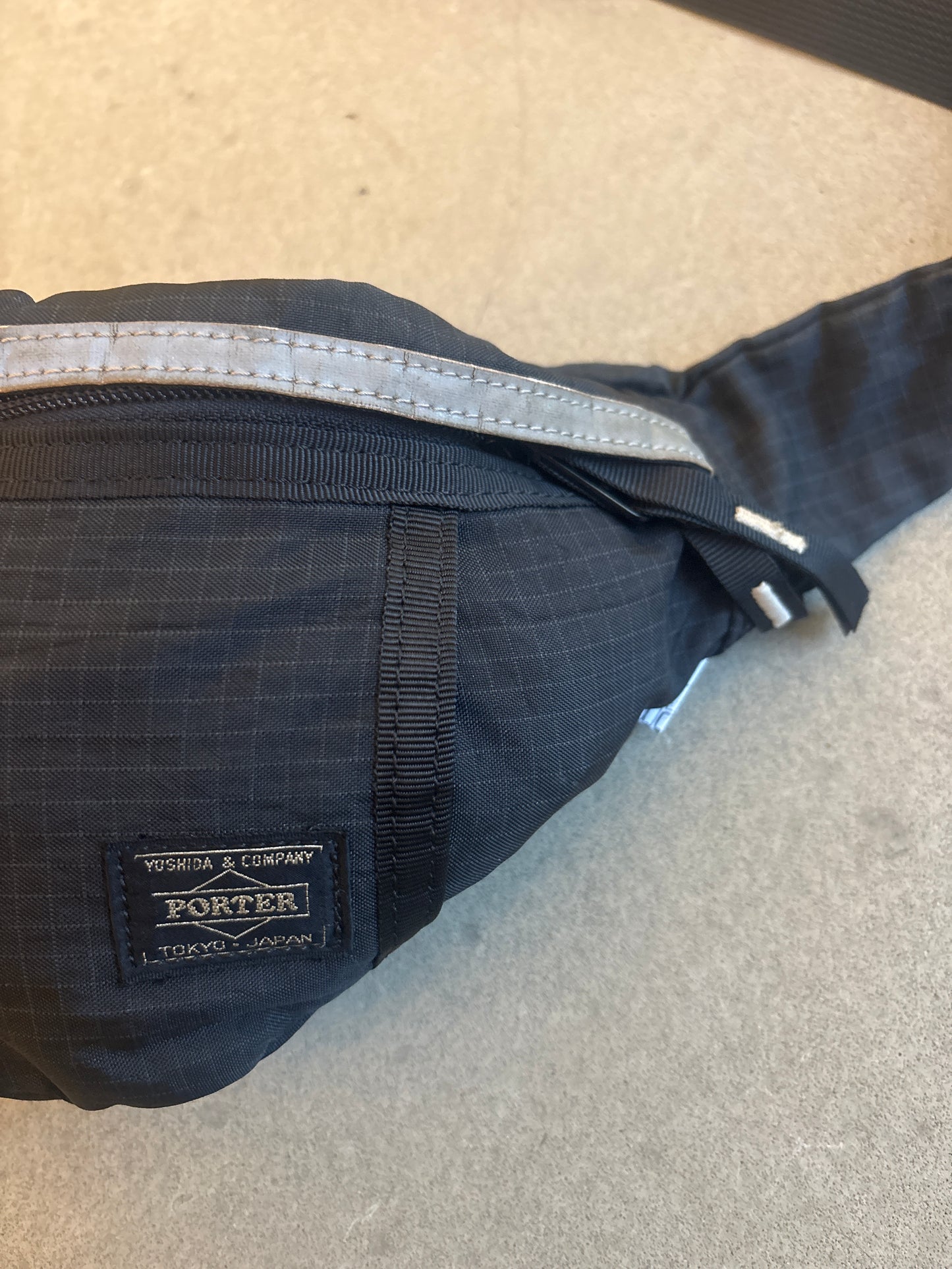Porter Waist Bag Black 3M Stripe