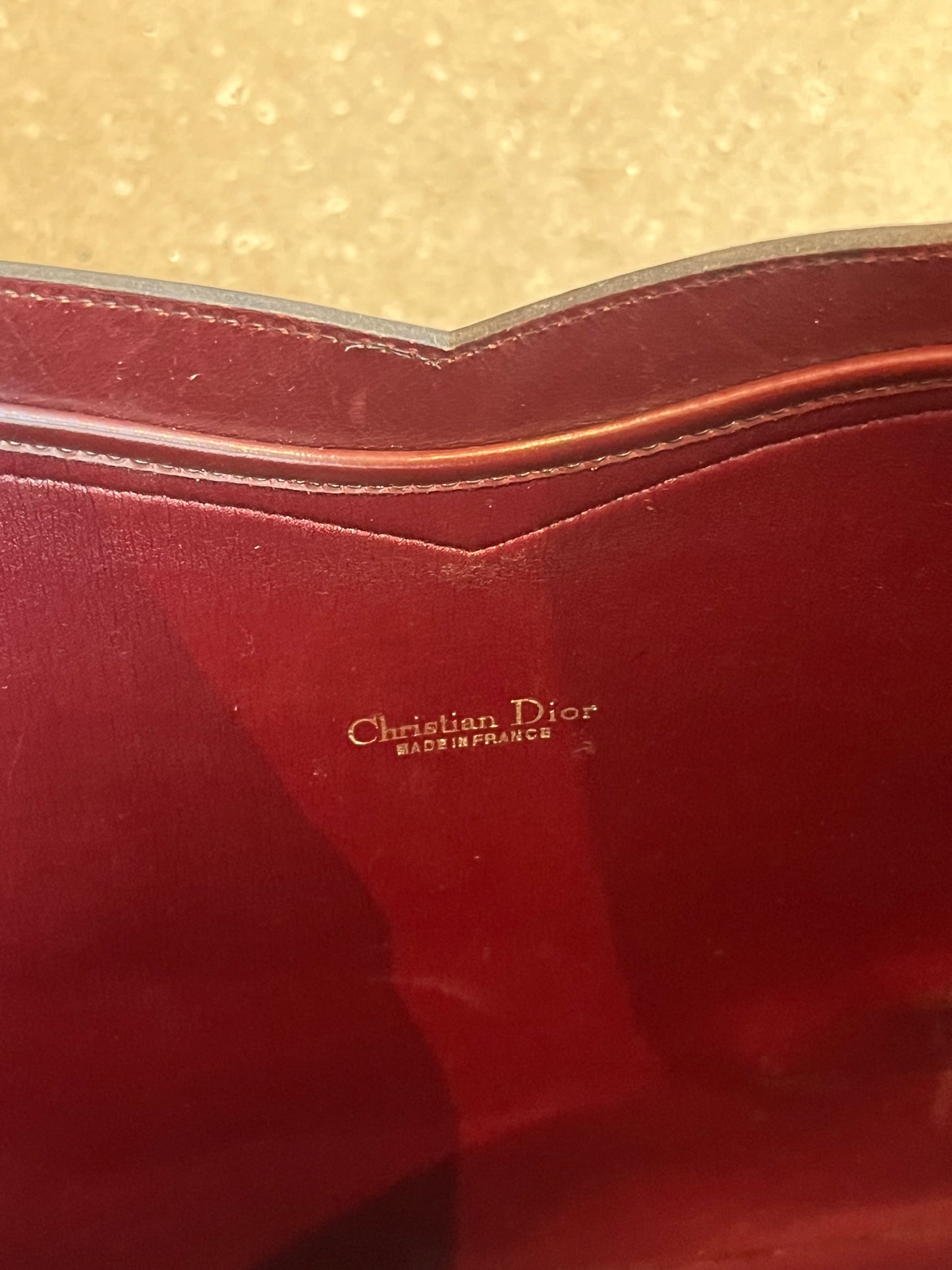 Dior Monogram Double Cloth Clutch Bag Burgundy