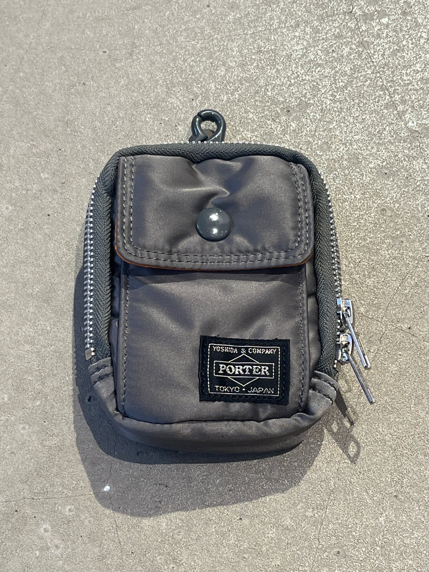 Porter Logo Mini Pouch Grey