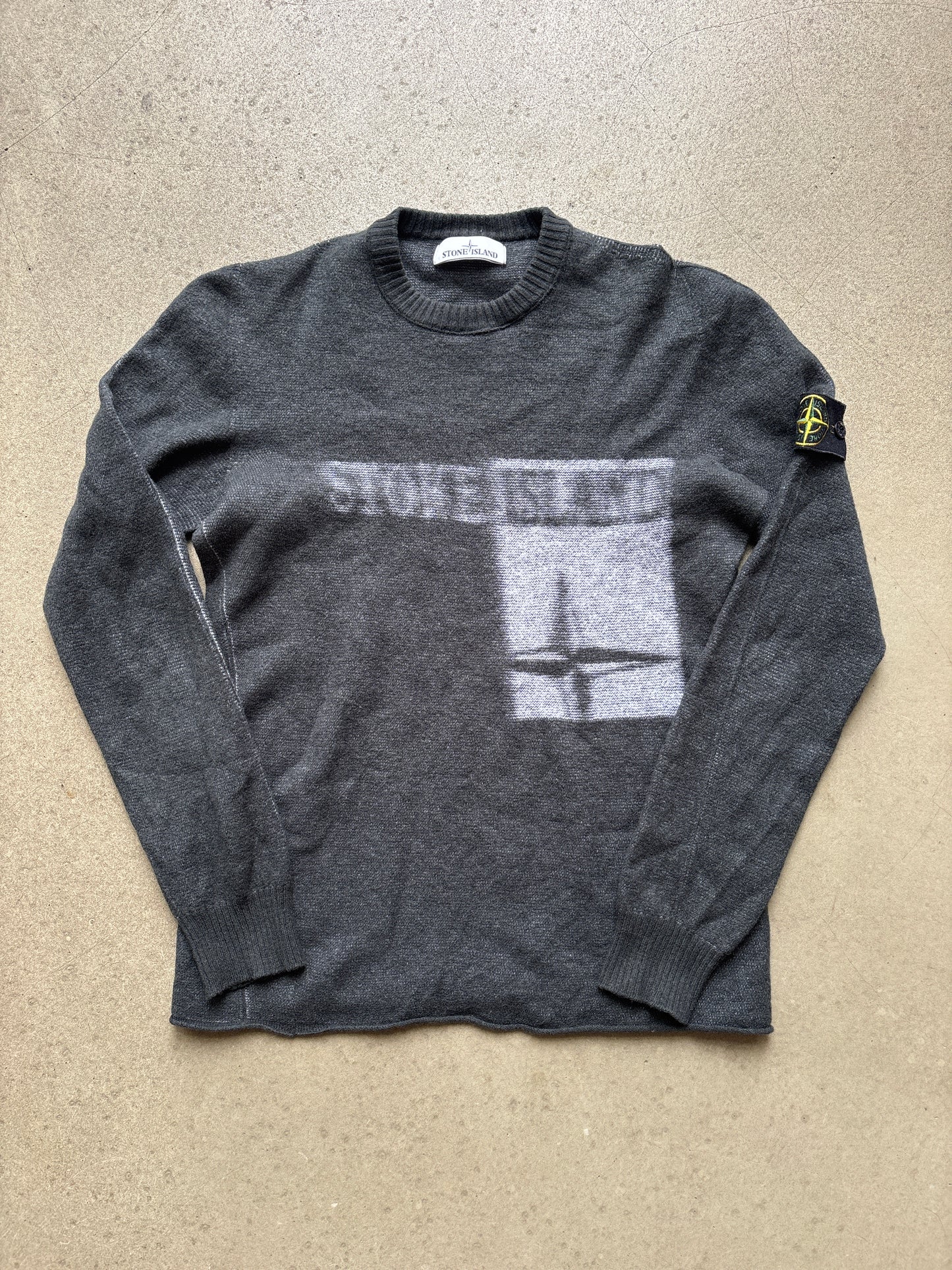 Stone Island Compass Logo Knitted Sweater Grey M