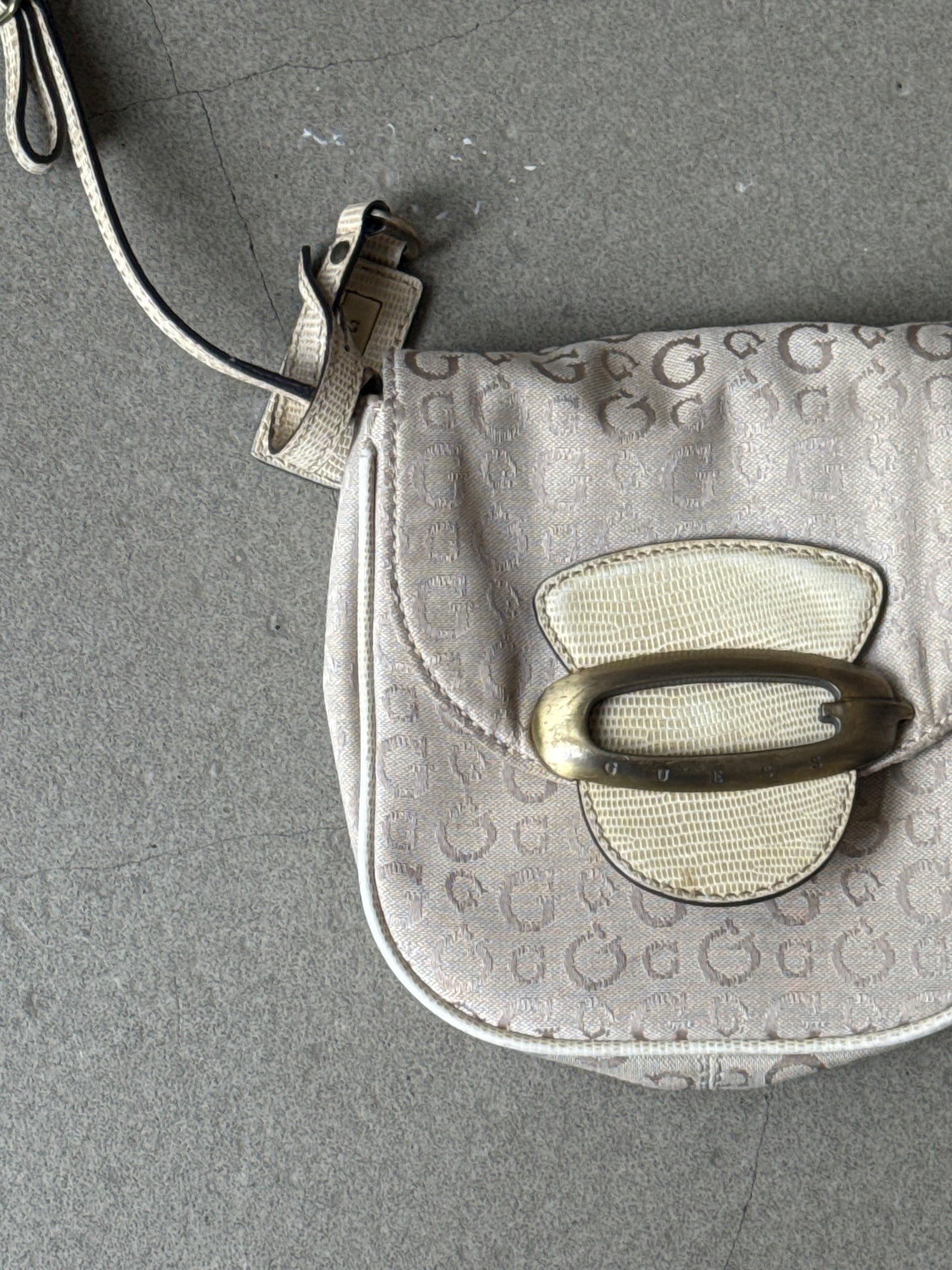 Guess Canvas Logo Bag And Wallet Brown