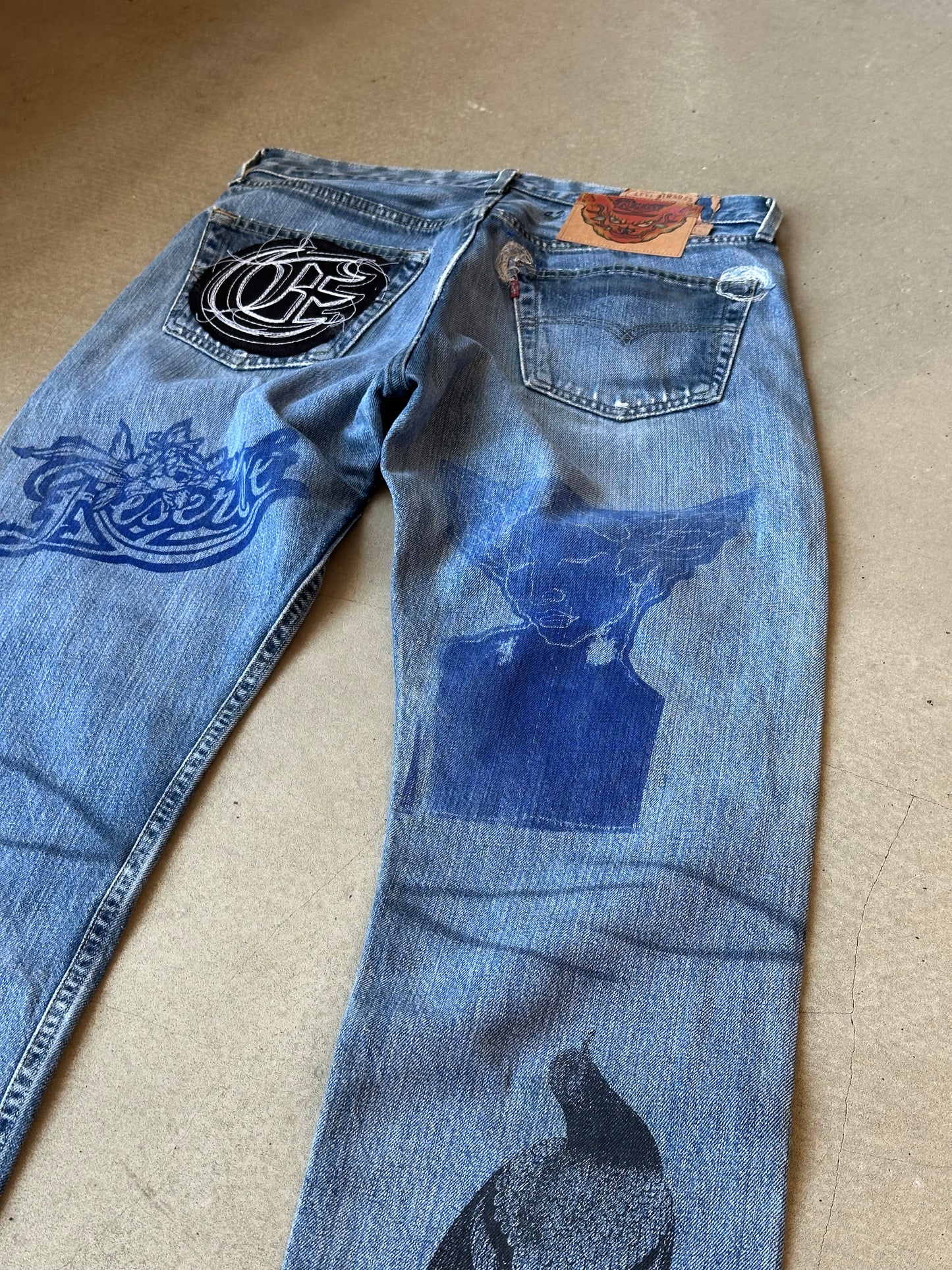 Atelier Reservé Reworked Waxed Denim Jeans W32