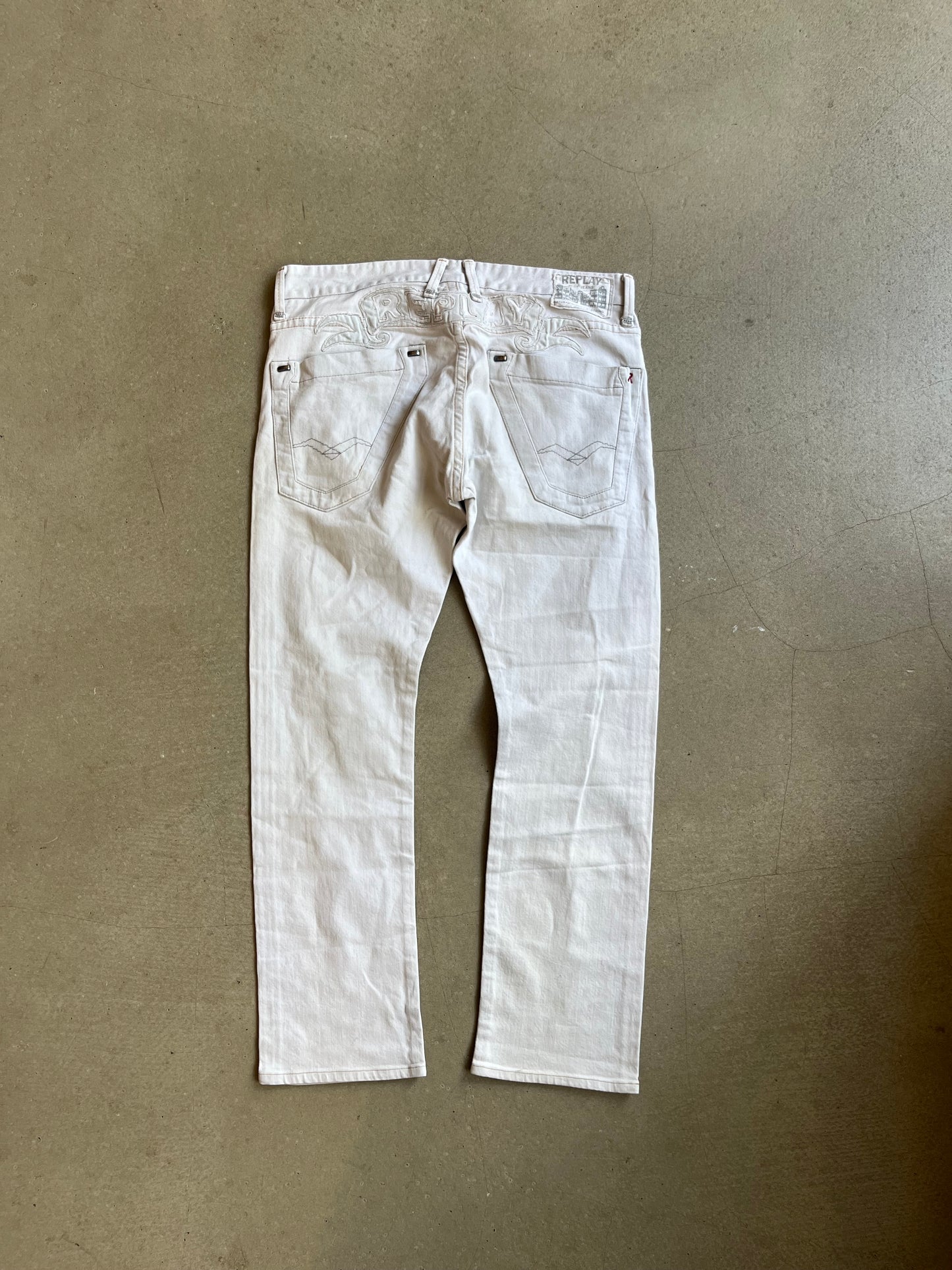 Replay Backprint Jeans White W34