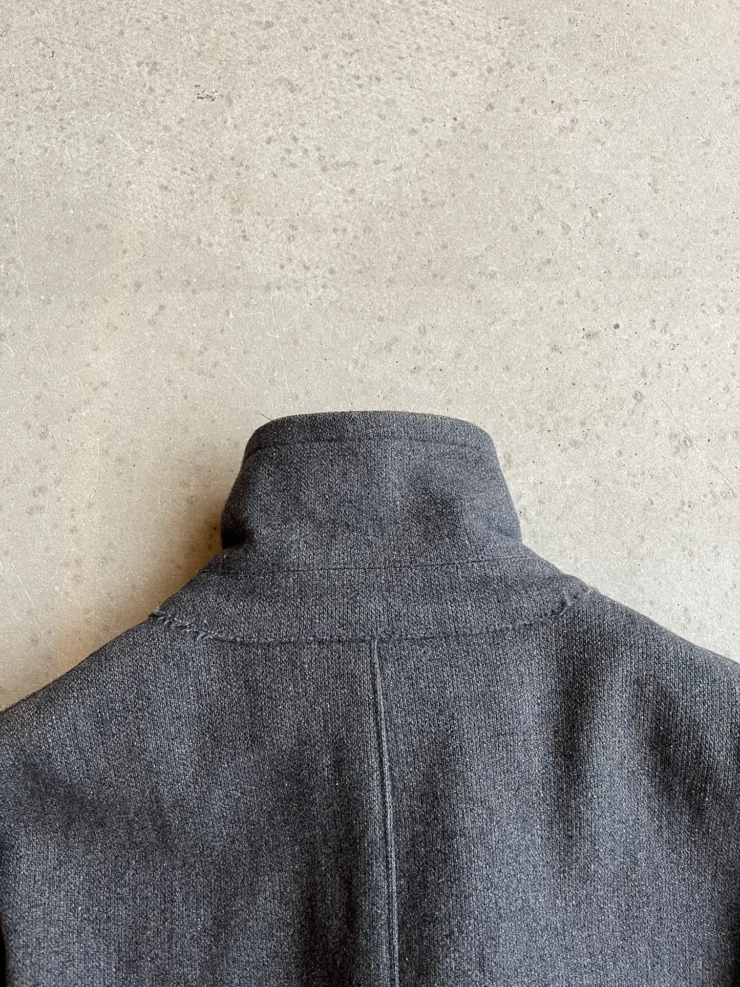 Vintage Stone Island Wool Double Breasted Coat Grey Large