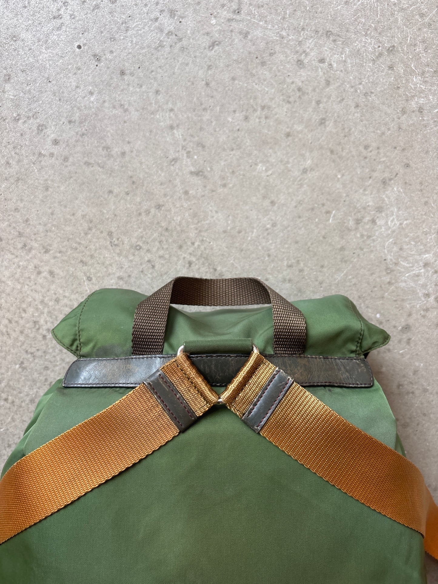 Prada Drawstring Backpack Green