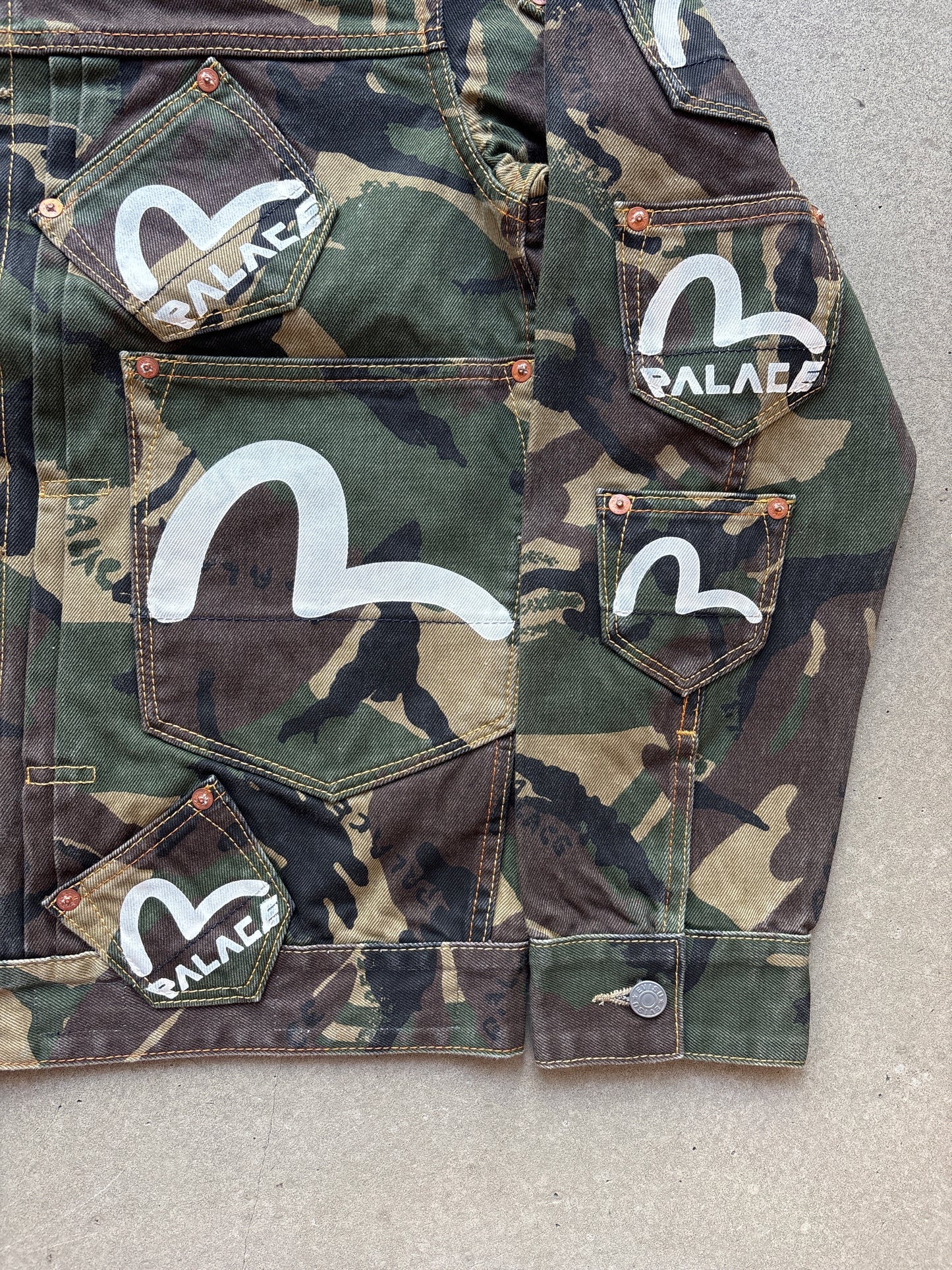 Palace x Evisu Type One Denim Jacket Camo