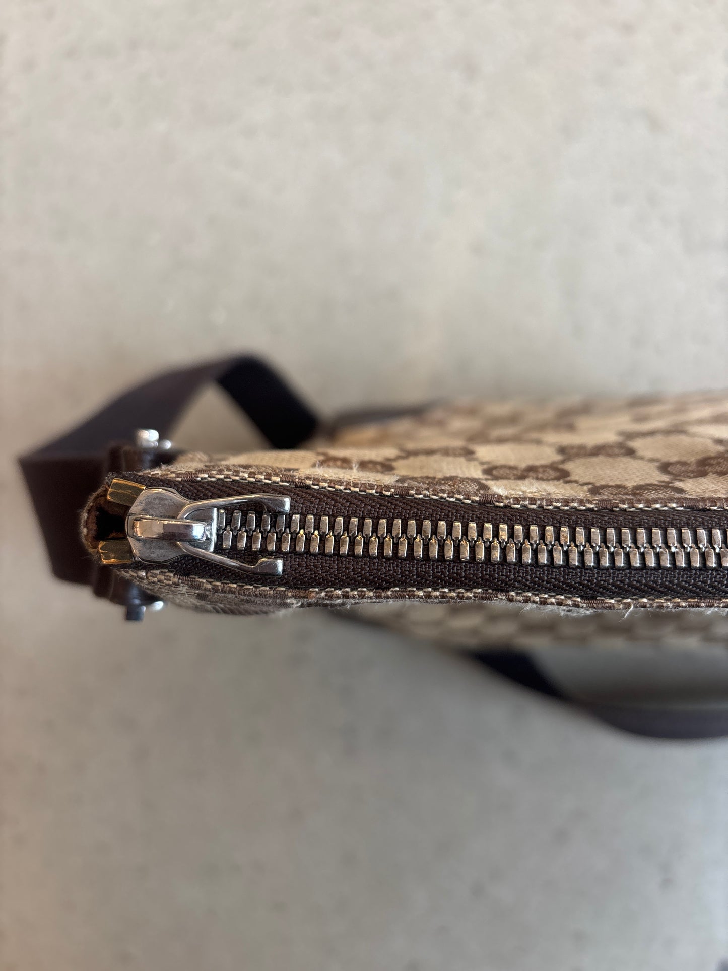 Gucci GG Monogram Messenger Bag Brown