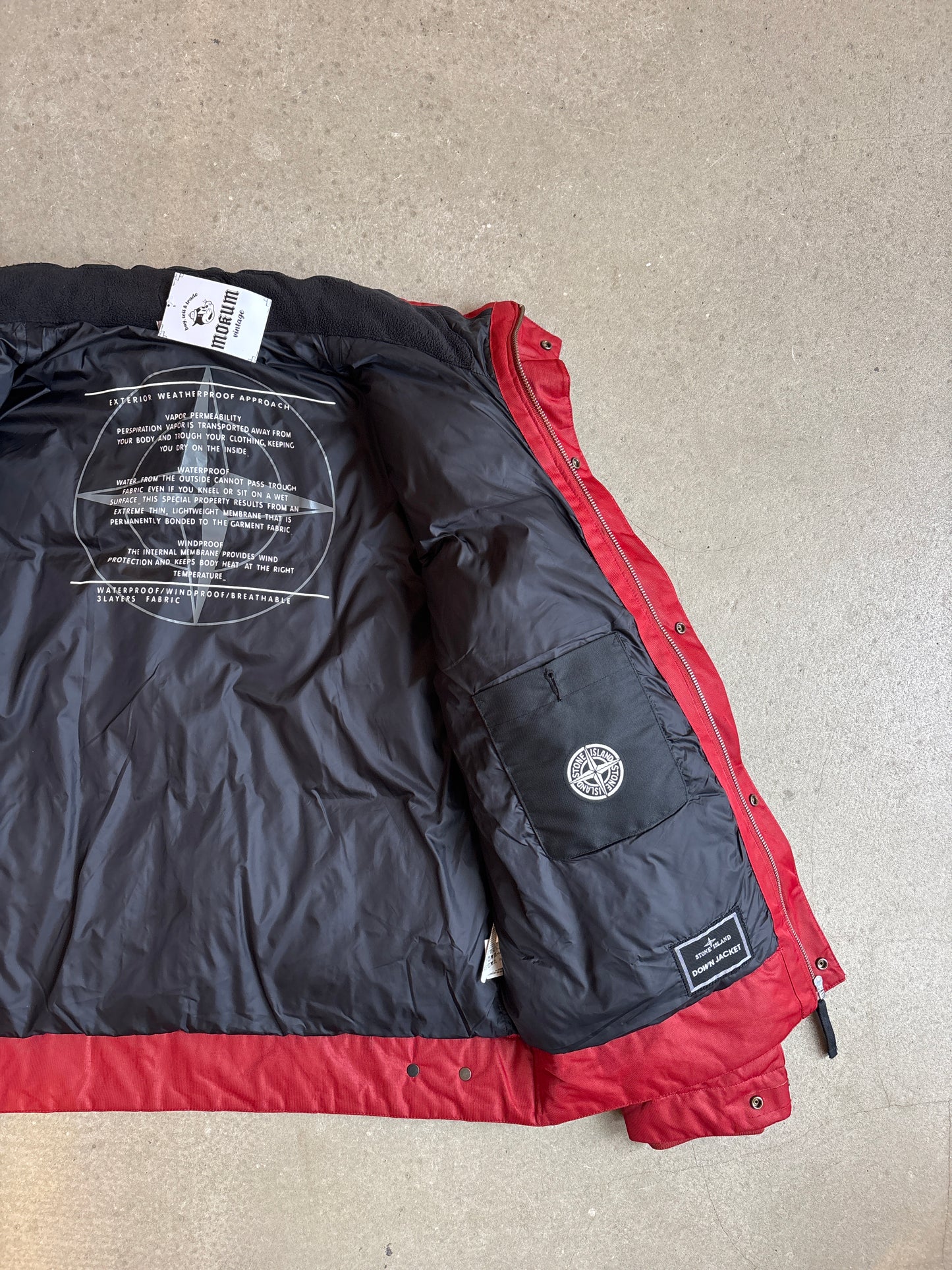 Stone Island 3 layer Down Jacket Red XL