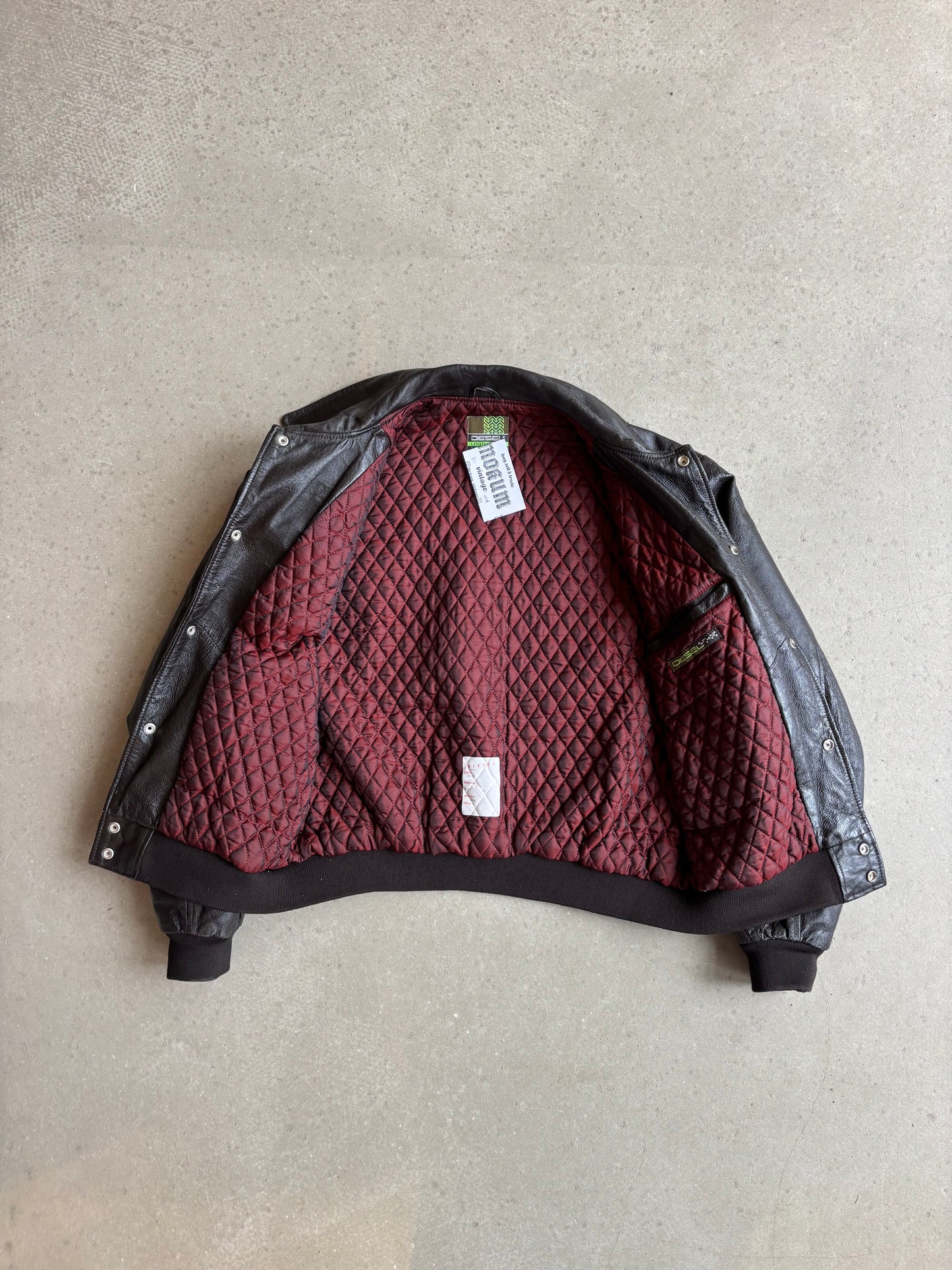 Diesel "Faker I" Leather Jacket Black Large