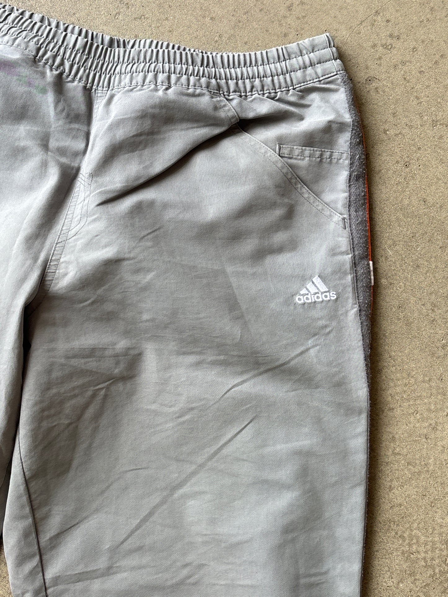Adidas Orange Stripe Trackpants Grey Medium