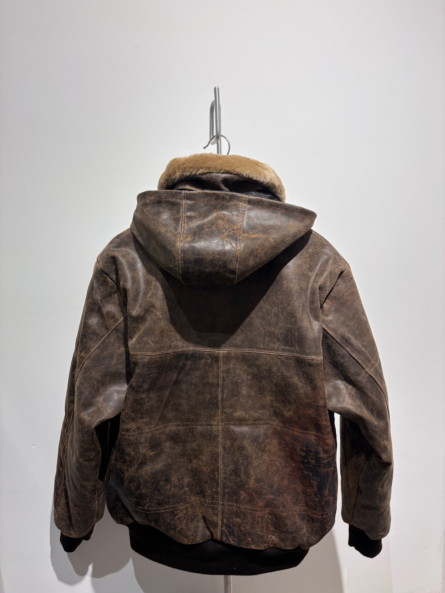 Vintage Leather Bomber Jacket