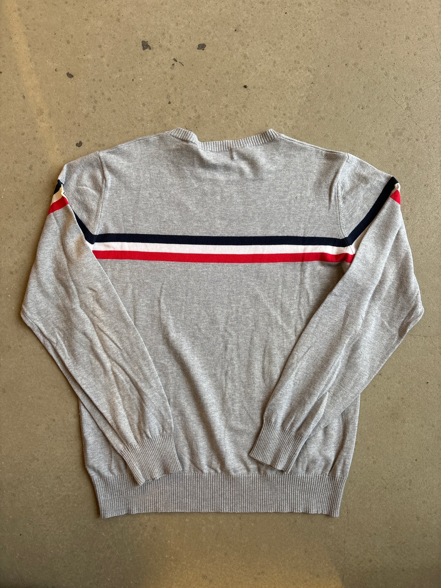 Moncler Wool Sweater Tricolour Stripe Grey S