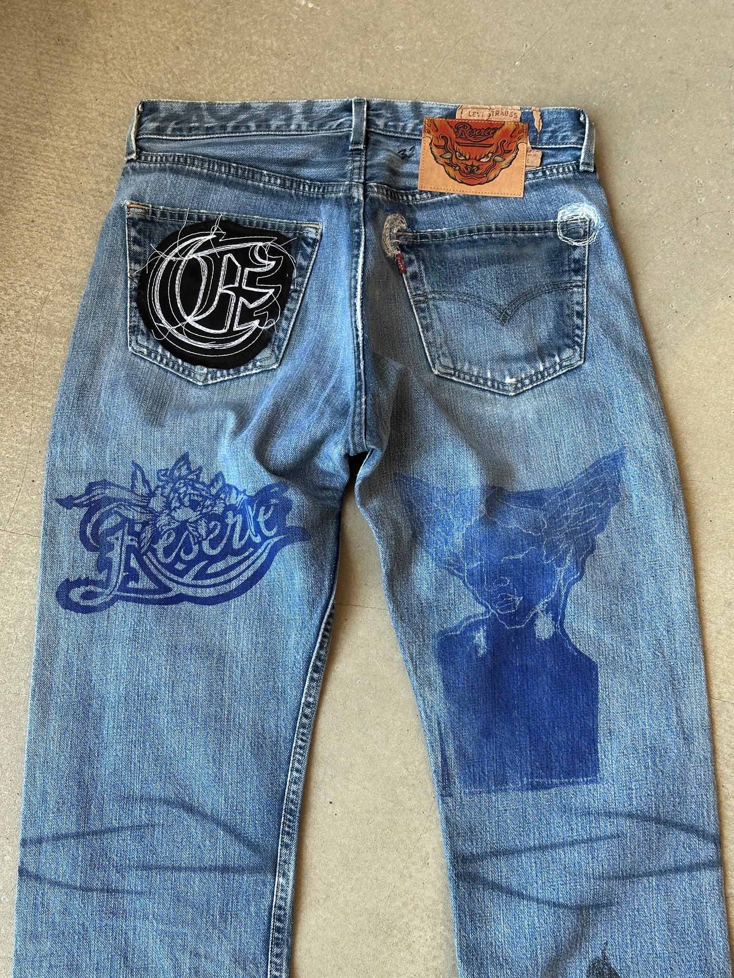 Atelier Reservé Reworked Waxed Denim Jeans W32