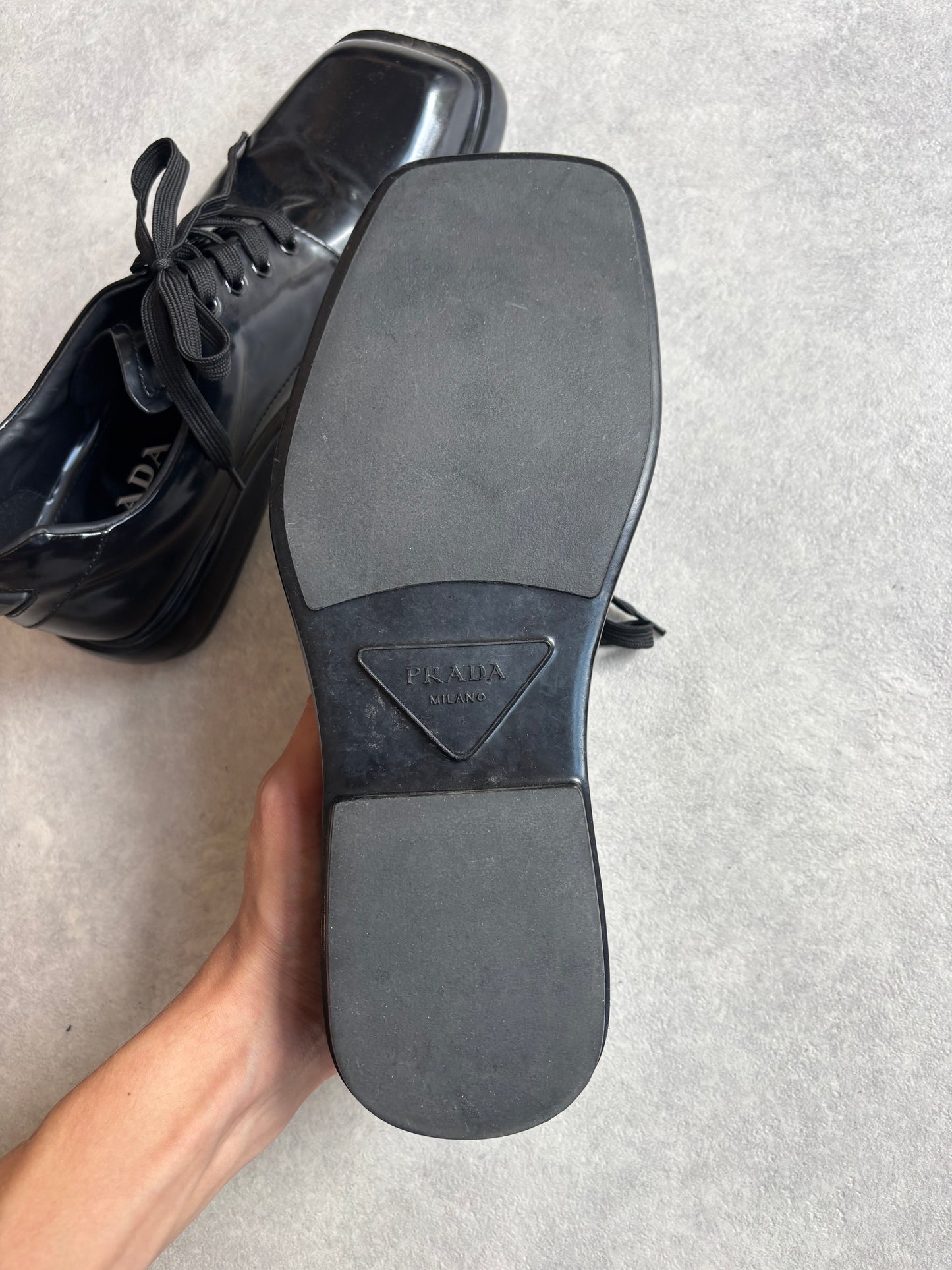 Prada Square Toe SS24 Fender Derby 45