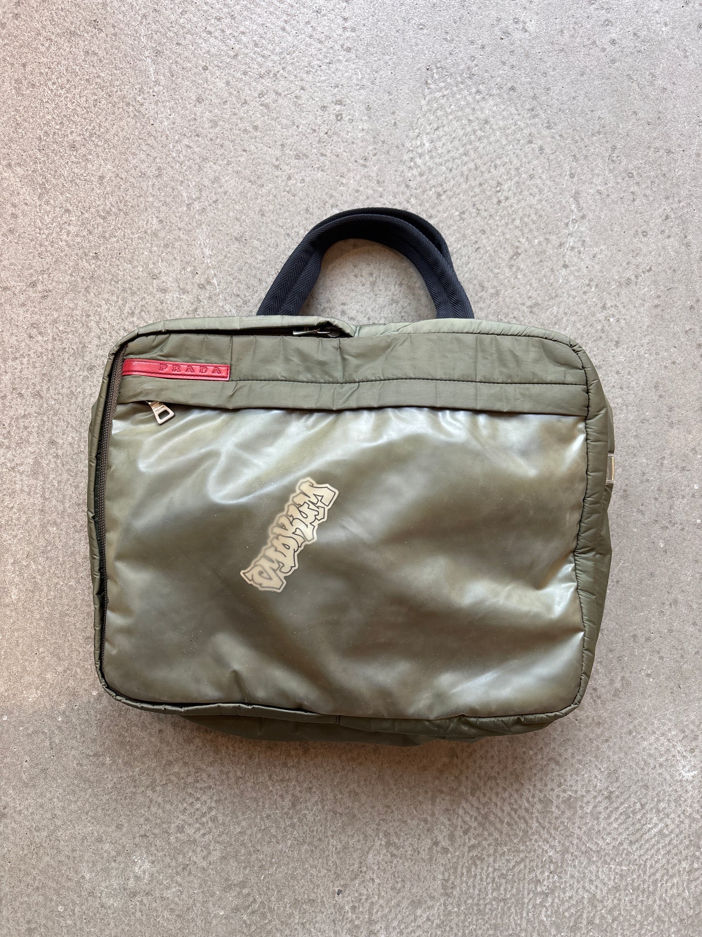 Vintage Prada Sport Transparent Messenger Bag Green