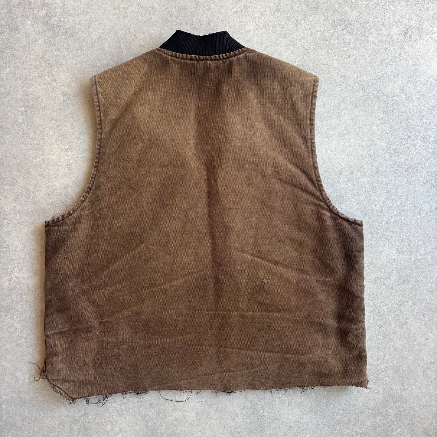 Vintage Distressed Made In USA Carhartt Vest Brown XL