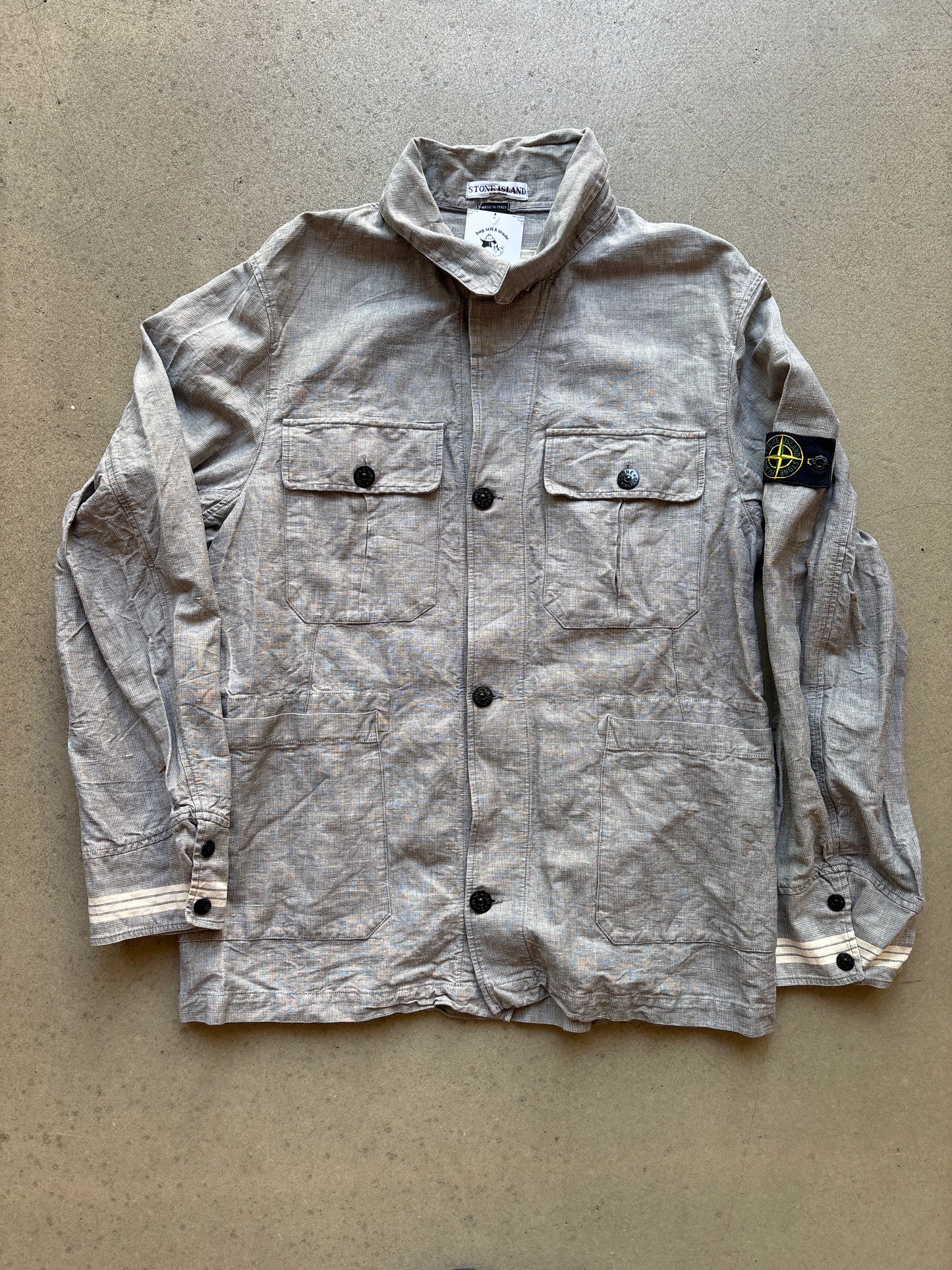Stone Island Compact Button Up Jacket Grey