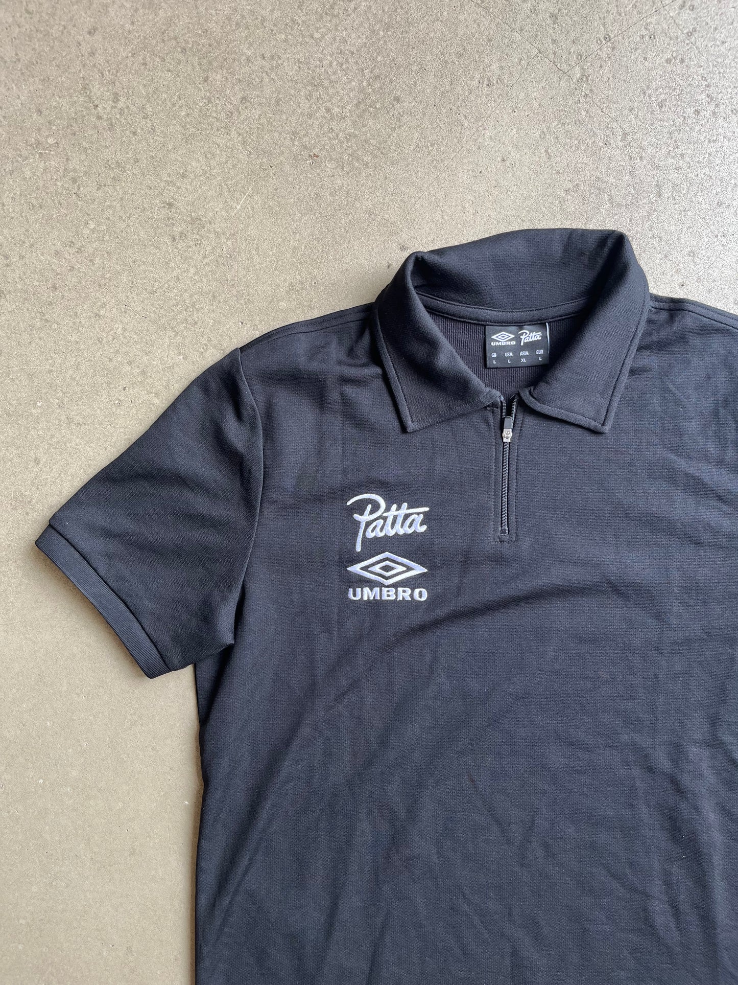 Patta x Umbro Short Sleeve Polo Black L