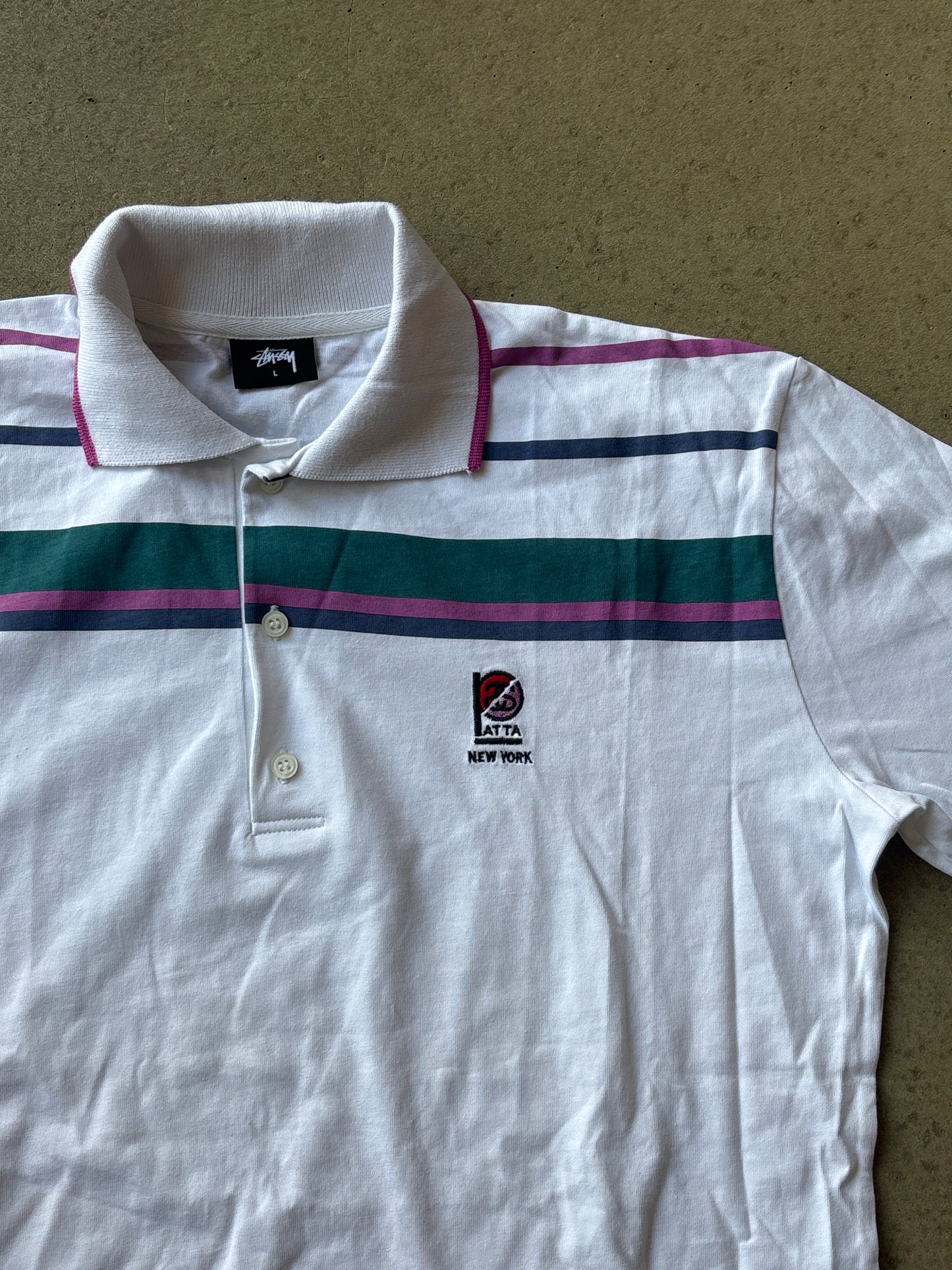 Stussy x Patta Polo White L