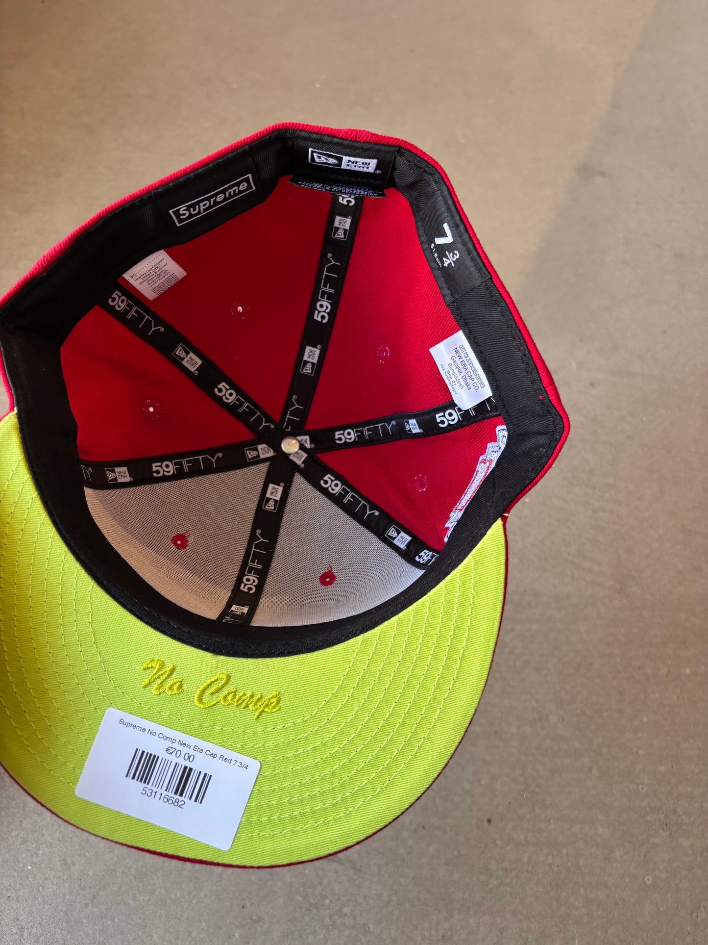 Supreme No Comp New Era Cap Red 7 3/4