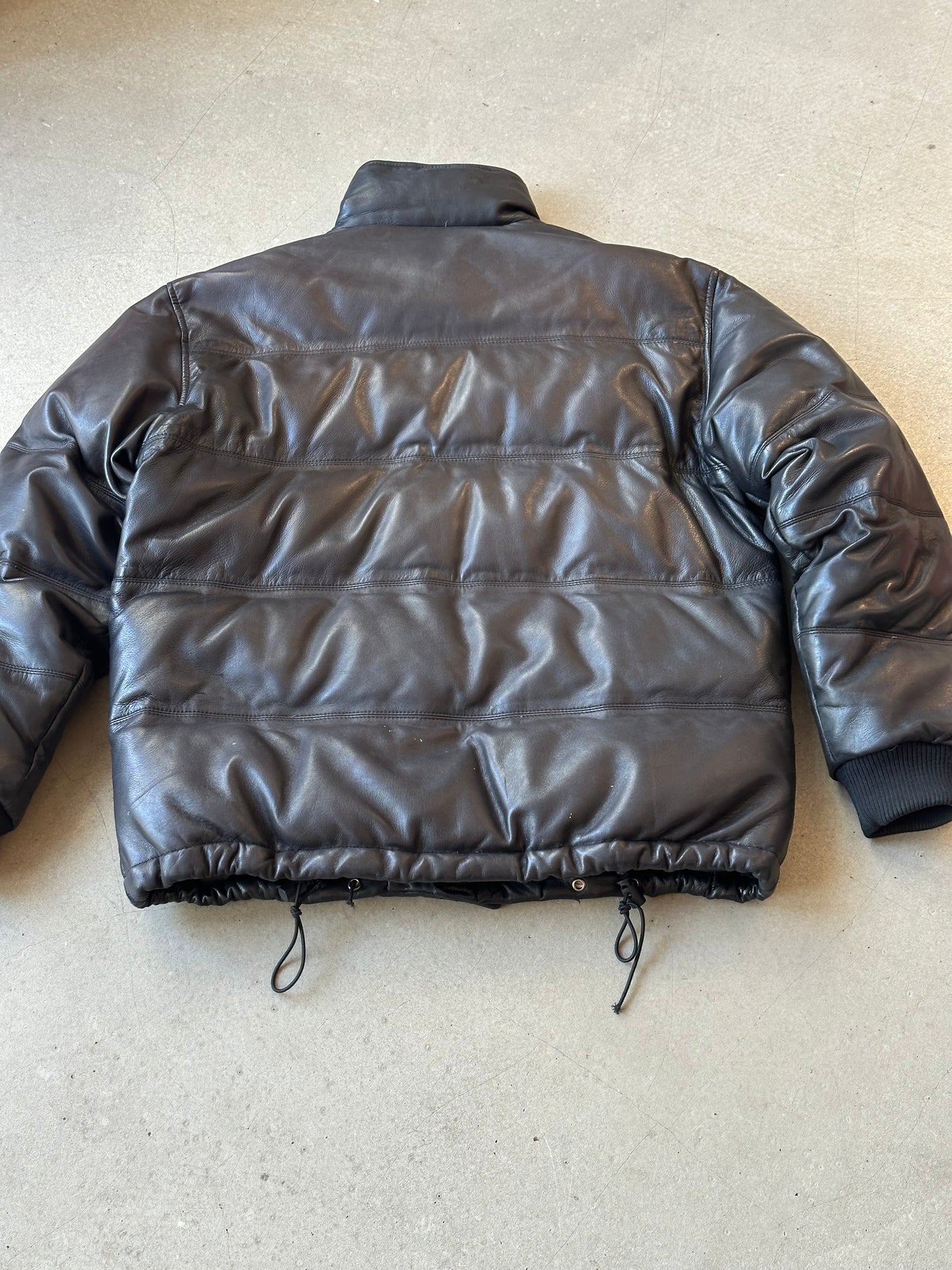 COACH Leather Puffer Jacket L