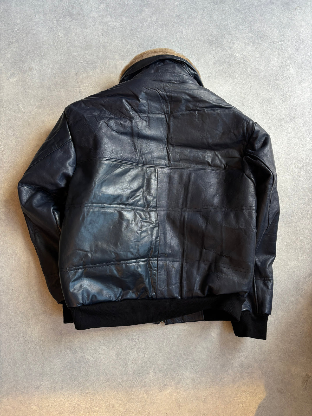 Mokum Bulletproof Leather Jacket Navy XL