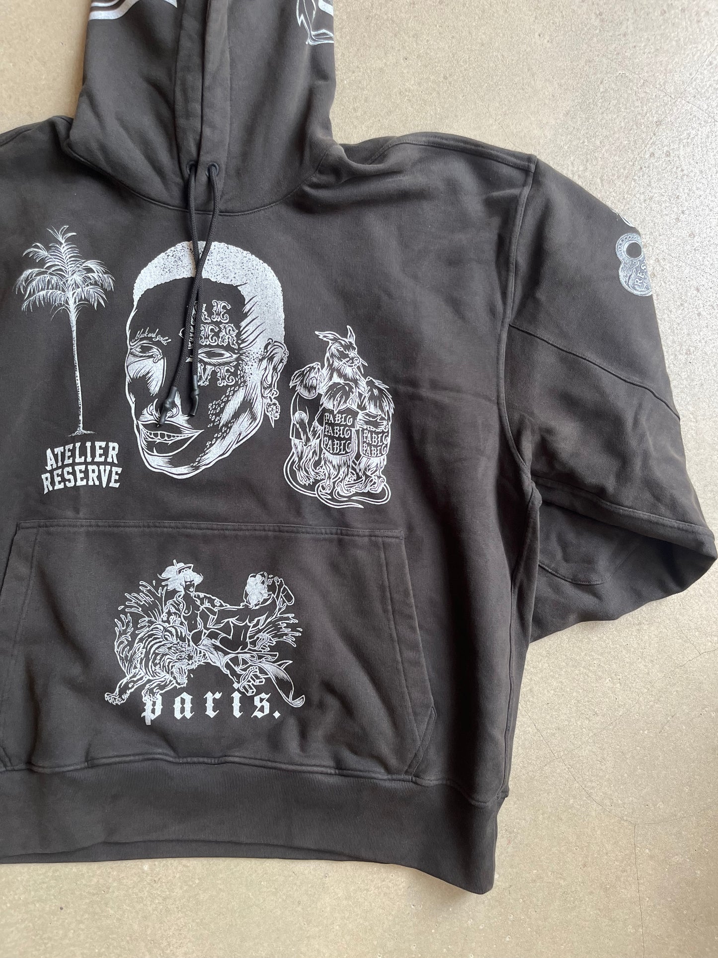 Atelier Reservé Hoodie Tattoo Flash Sheet Sun Faded Black