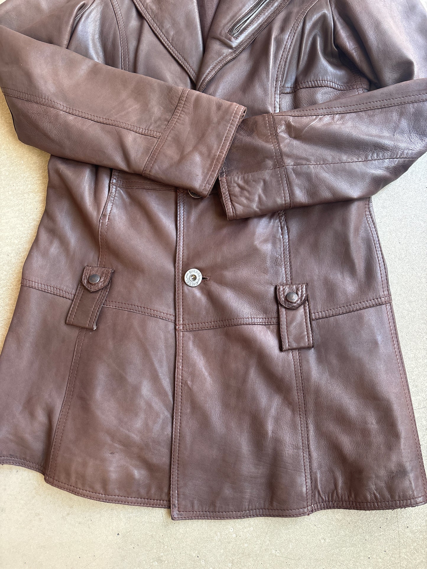 Diesel Jacket Soft Leather Brown L