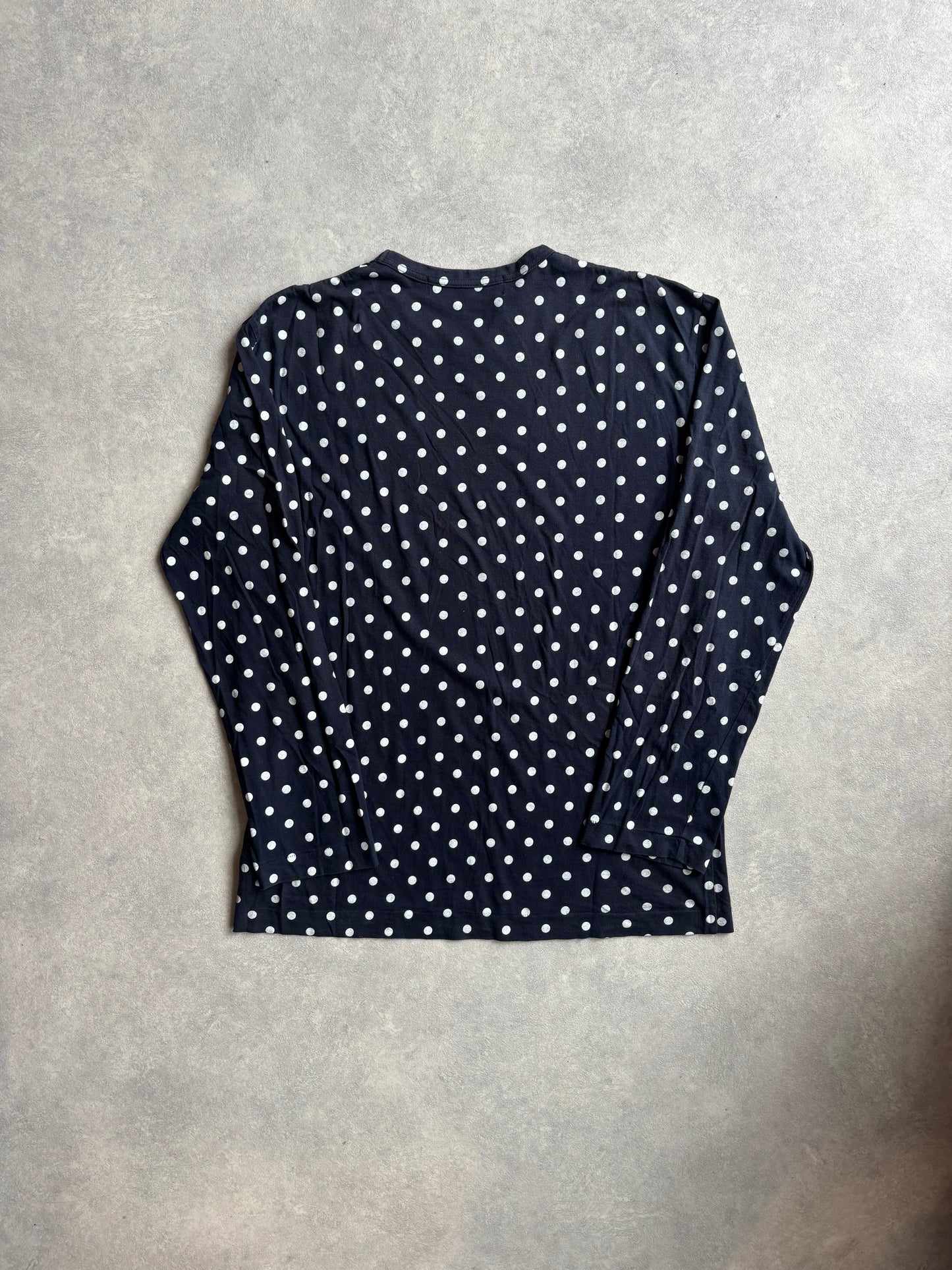 Comme Des Garçons Polka Dot Shirt Navy Size XL