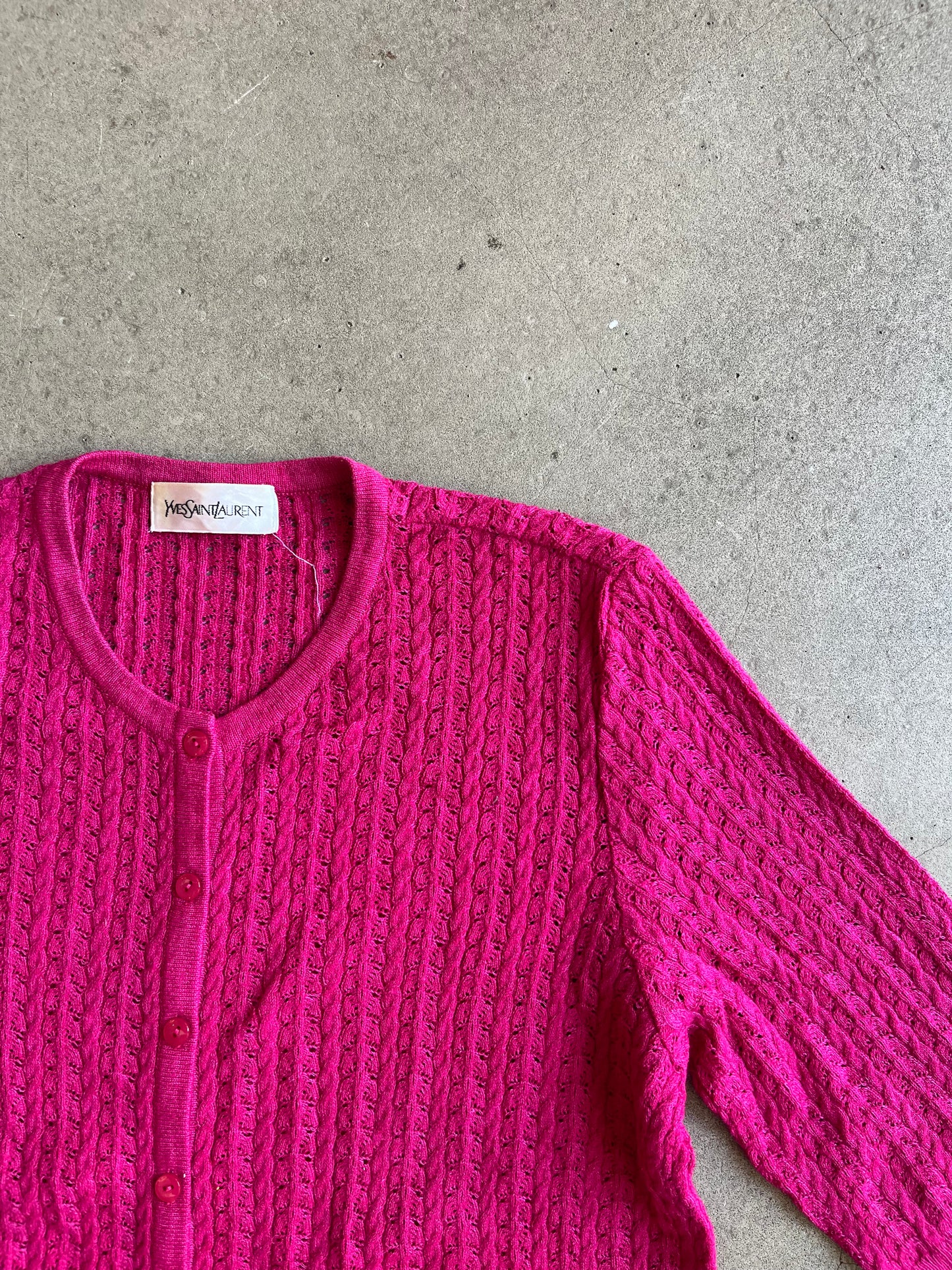Yves Saint Laurent Knitted Shirt Pink Medium