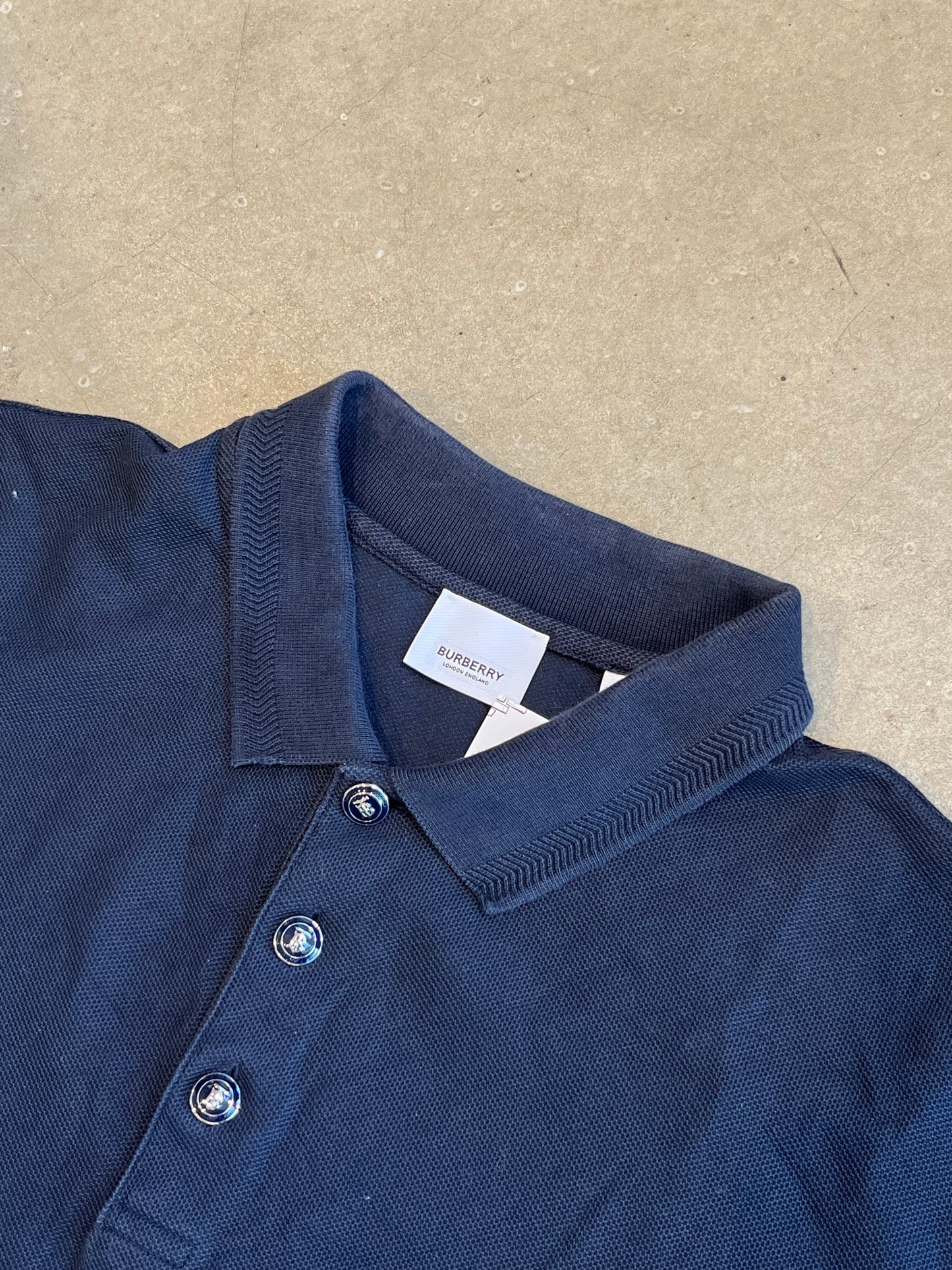 Burberry London Buttoned Polo Shirt XXL Navy