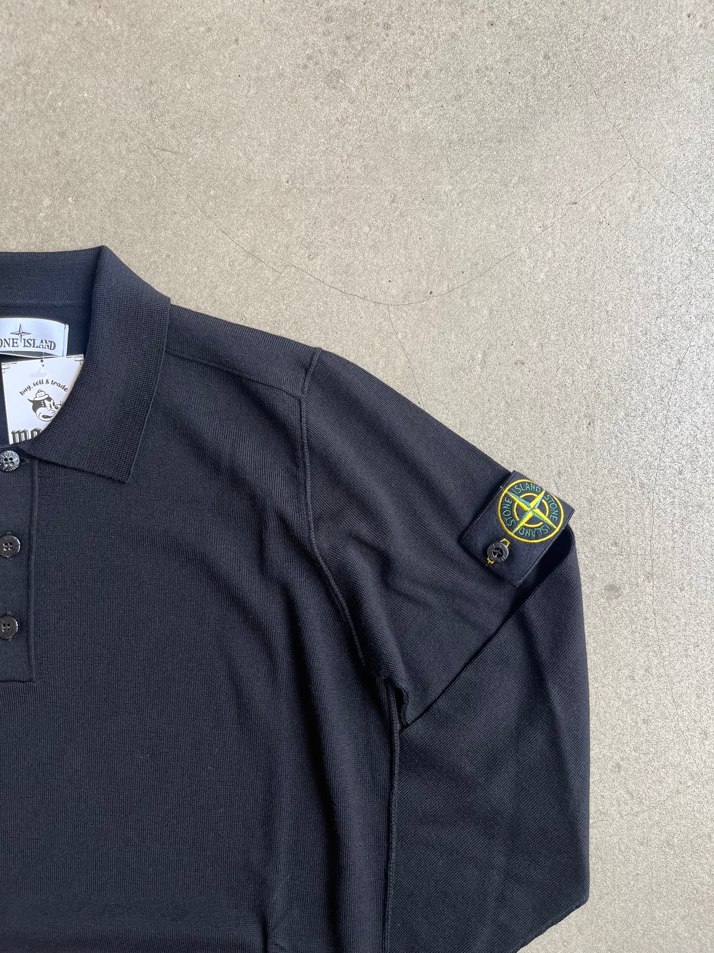 Stone Island Button Up Knit Black Small