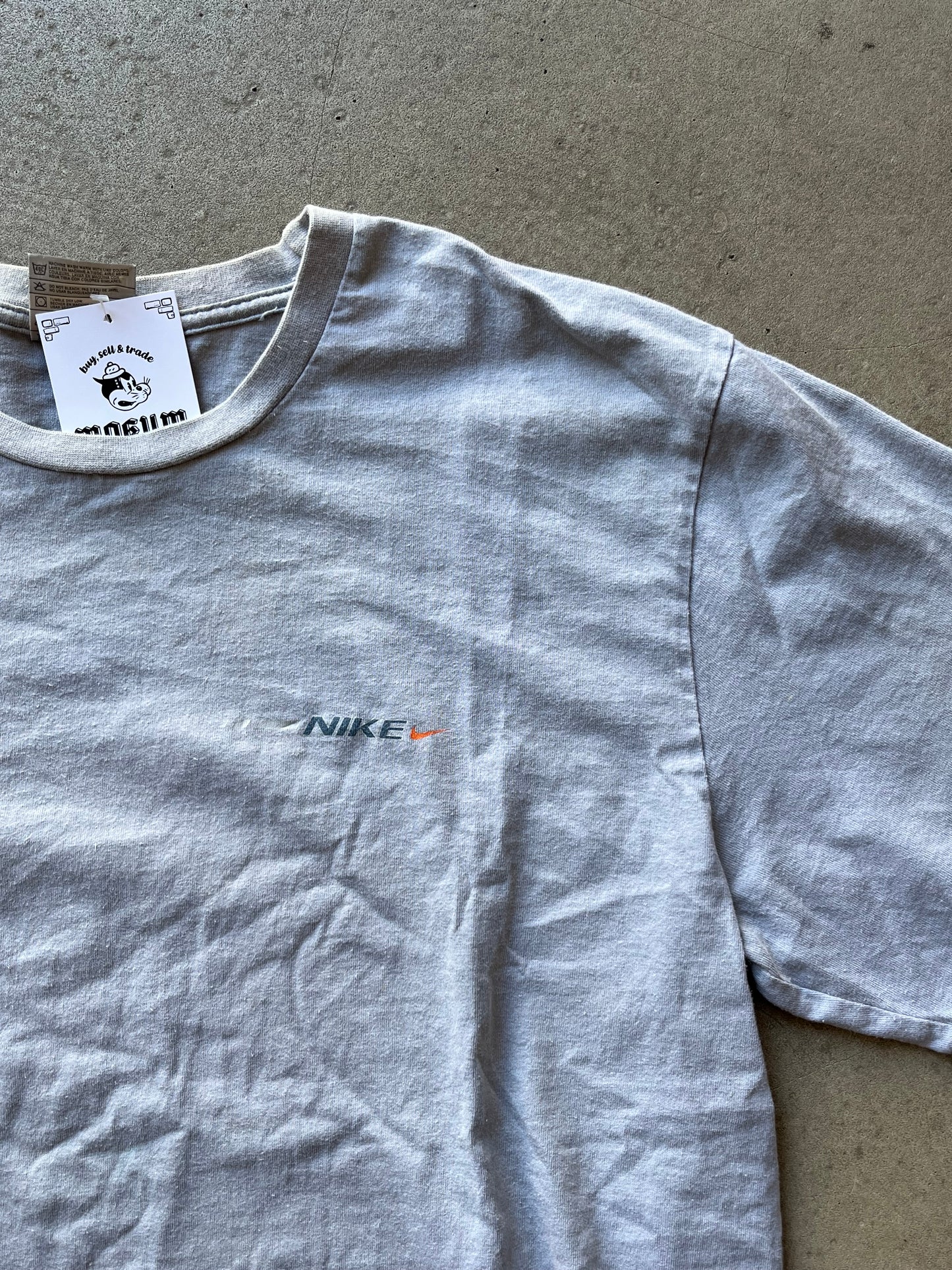 Vintage Nike Mini Logo Tee Grey Large