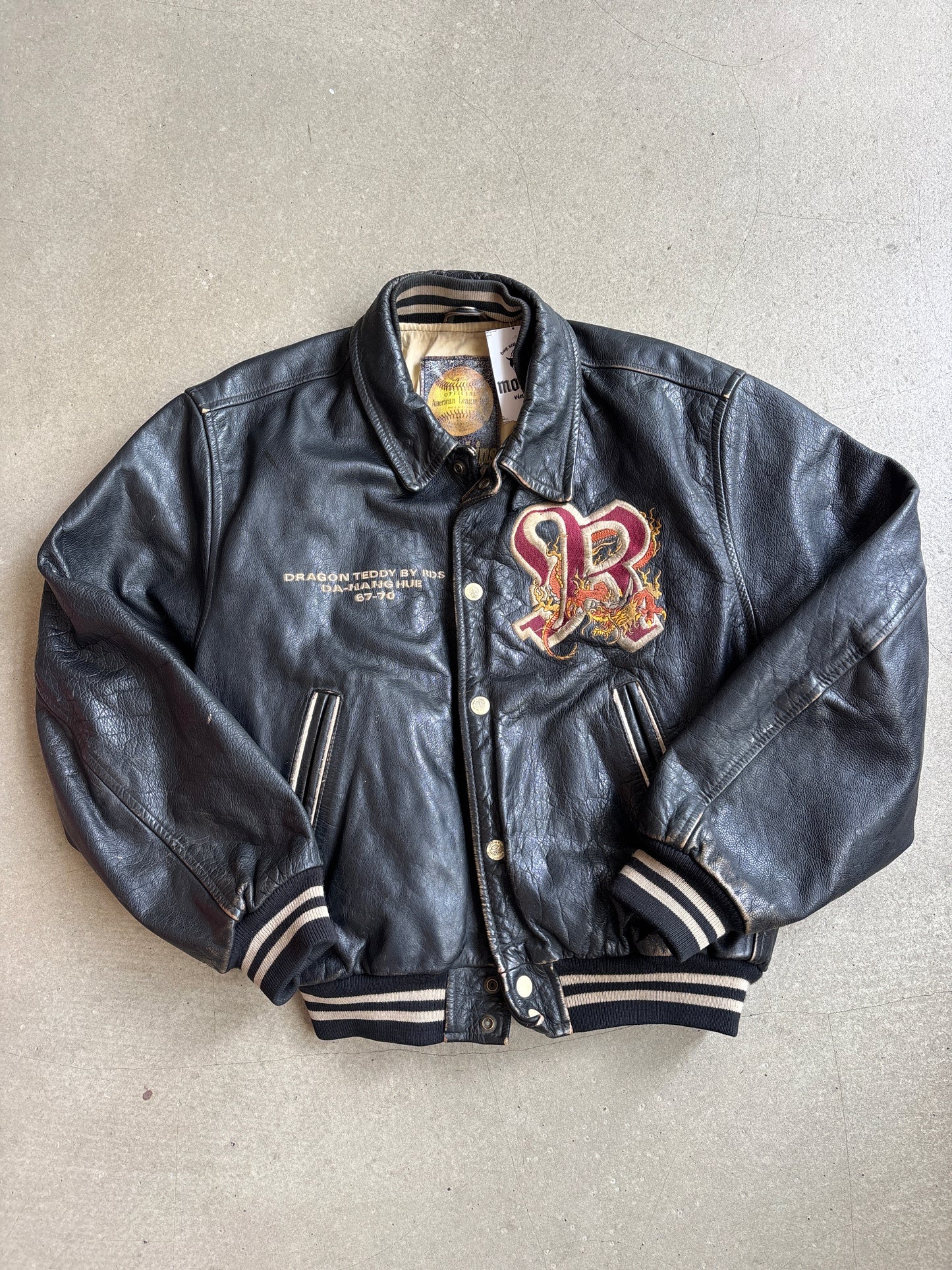 Redskins Dragon Leather Jacket Black XL
