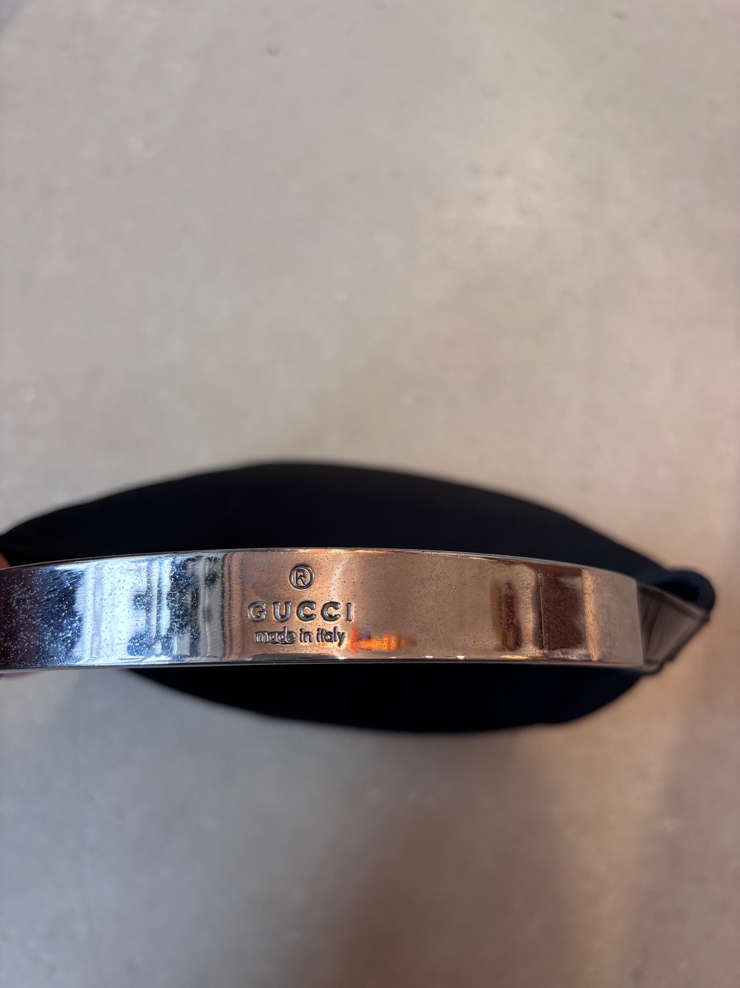 Gucci Metal Strap Hobo Bag Black