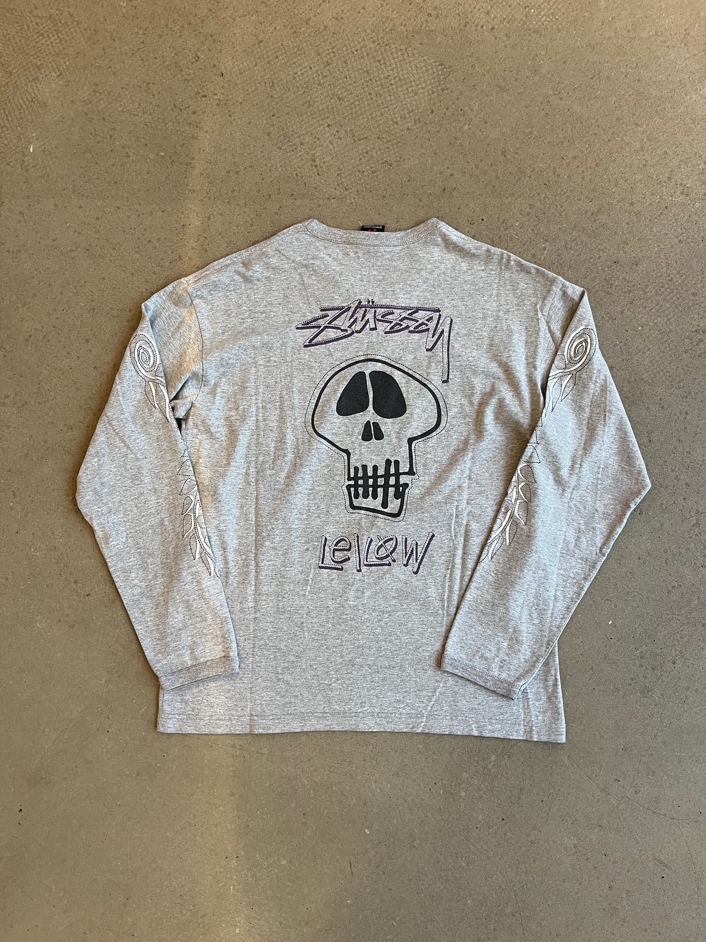 Stussy X Leilow long sleeve grey Size Medium