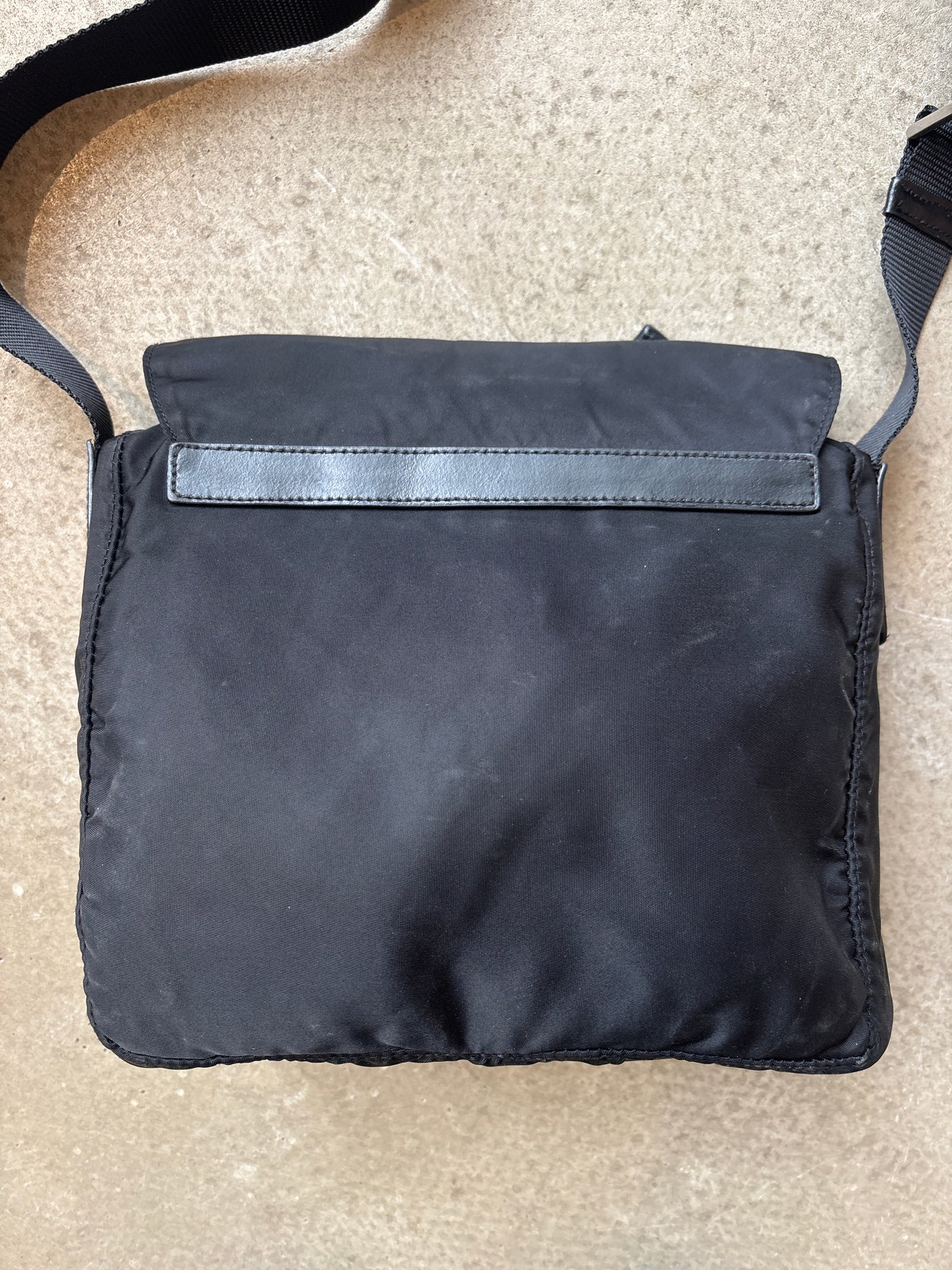 Prada Nylon Single Strap Messenger Bag Black