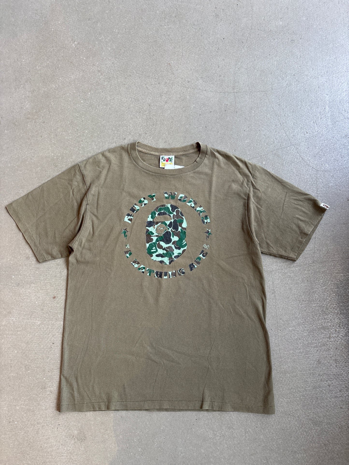 Bape Camo 01 College Logo Tee Olive XL