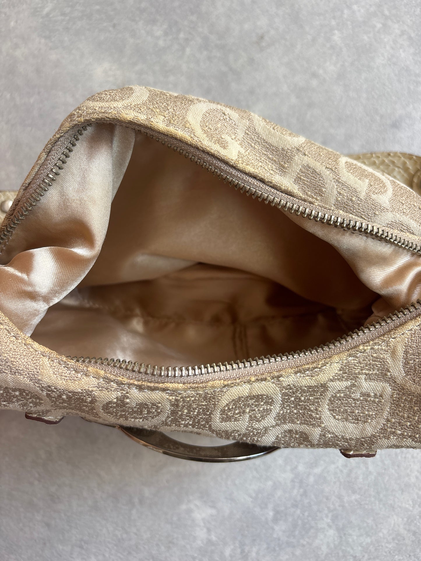 Guess Big G Monogram Beige Bag