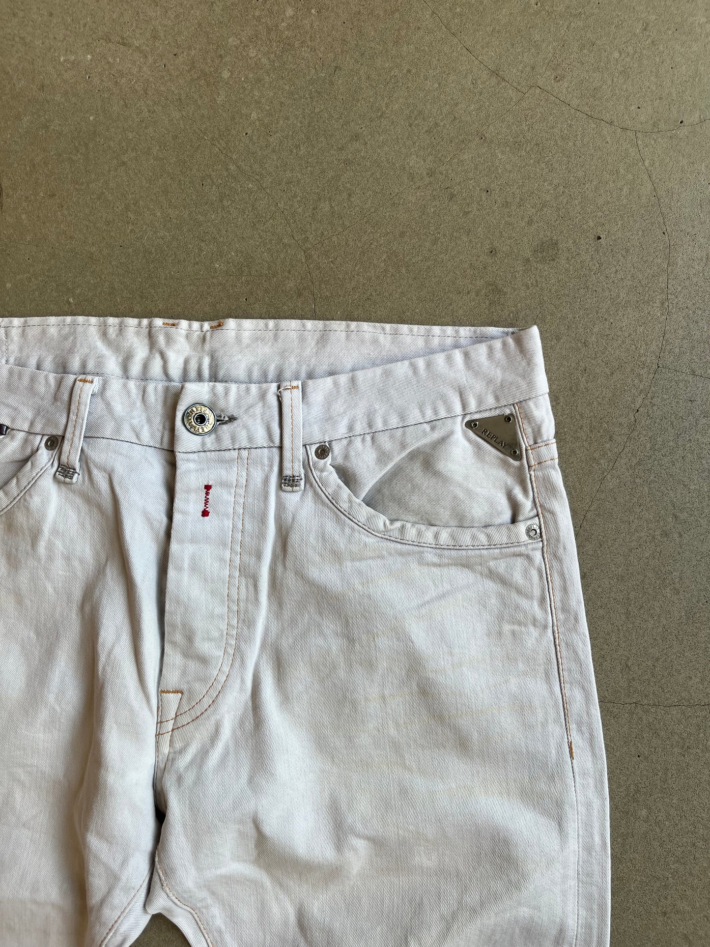 Replay Backprint Jeans White W34