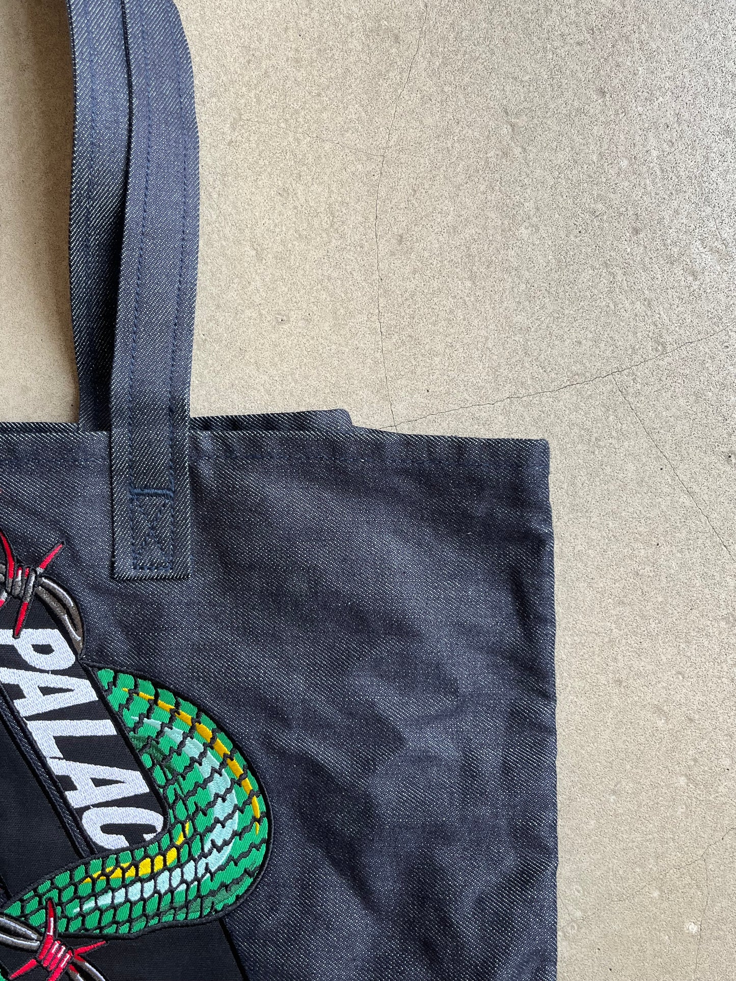 Palace Denim Snake Tote