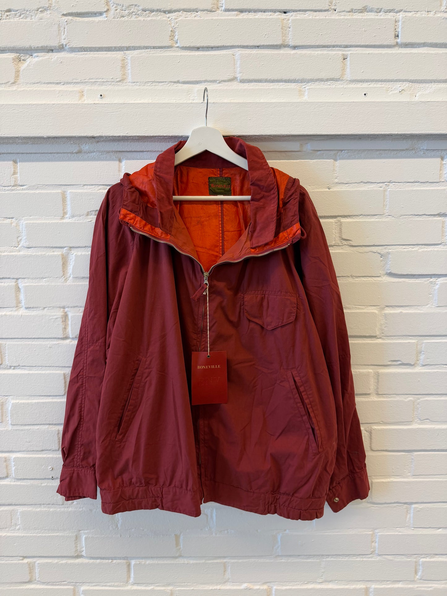 Boneville Red Hooded Deck Jacket Size 48 (M)