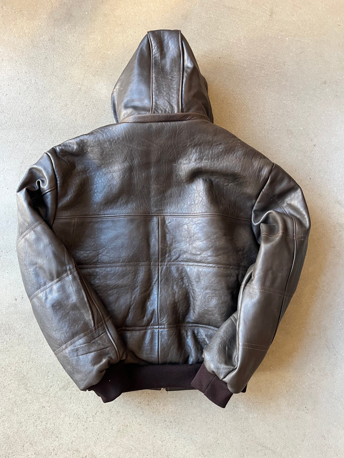 Vintage Leather Jacket Brown Shiny