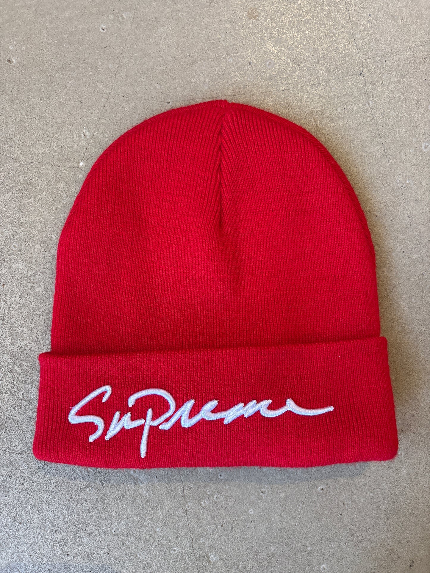 Supreme Classic Script Beanie Red