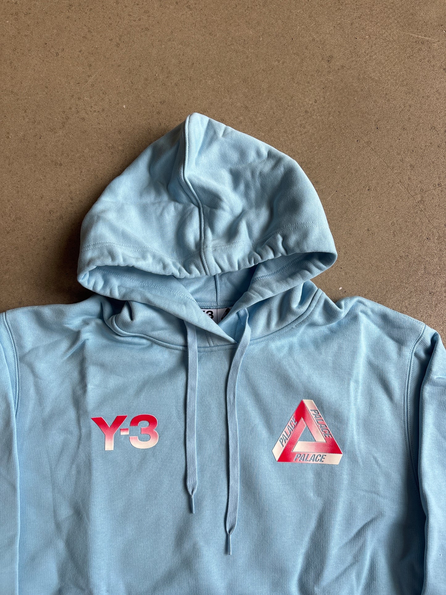 Palace Y-3 Logo Hoodie Blue