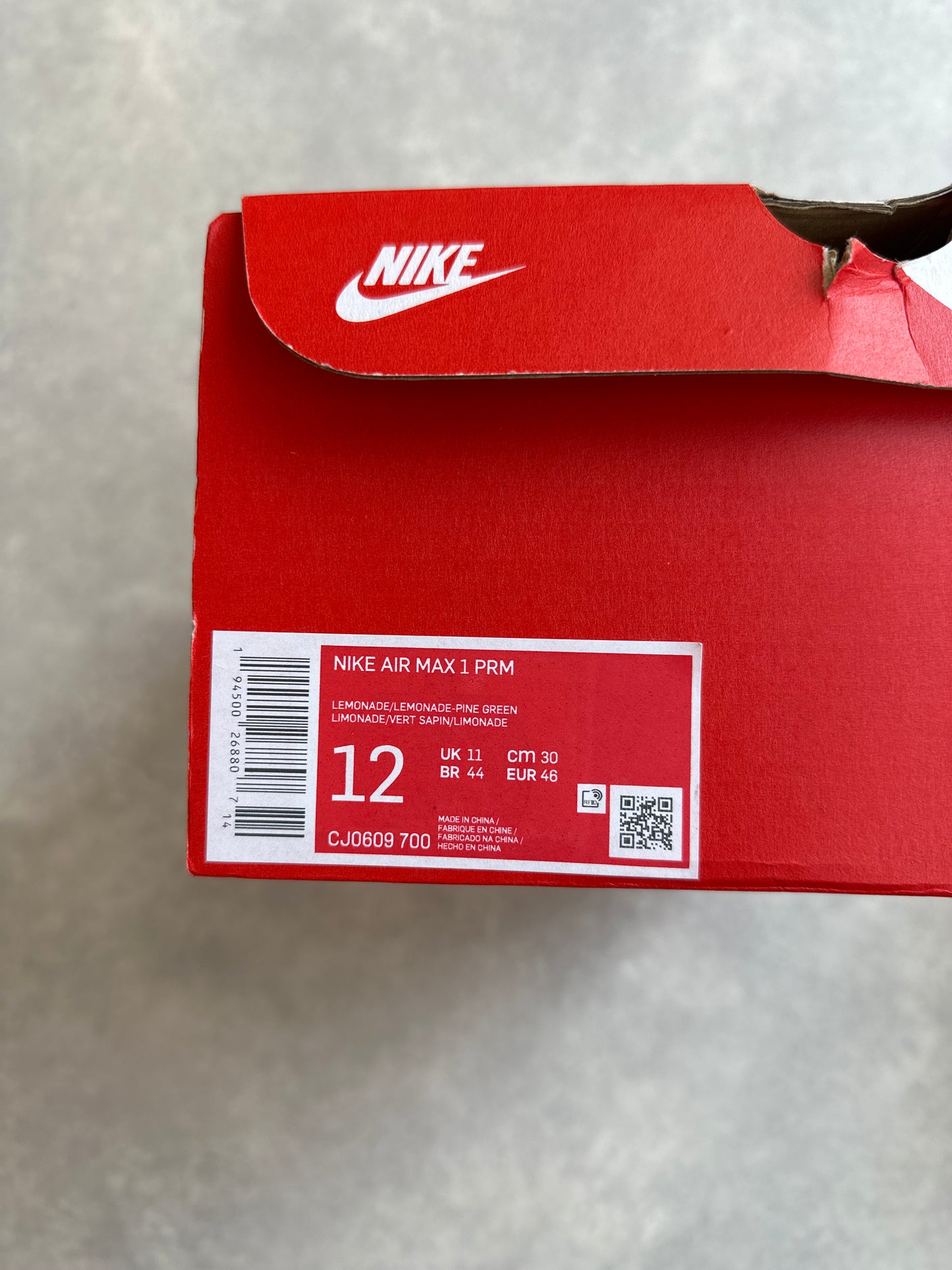 Nike Air Max 1 Premium Lemonade 46