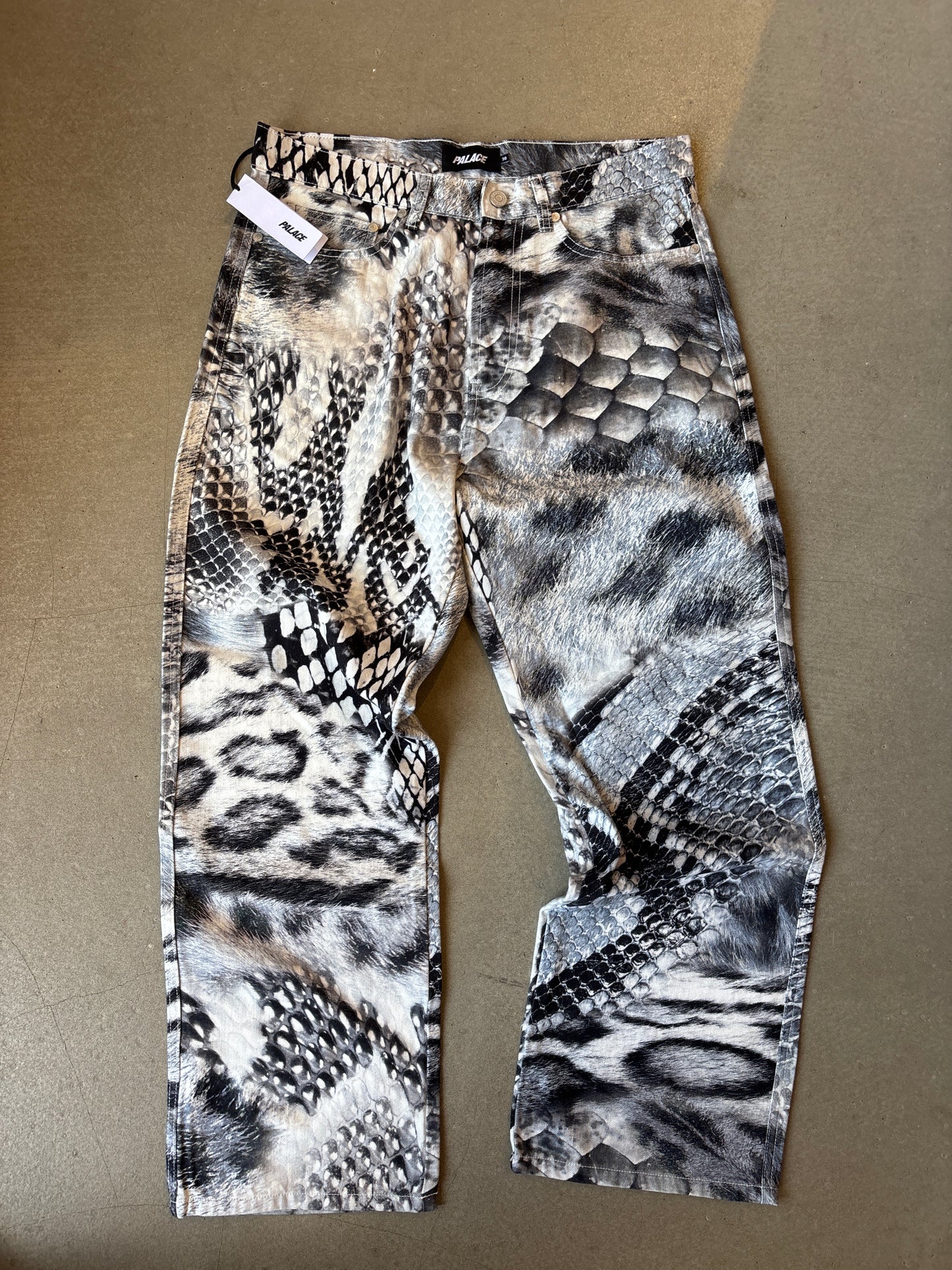 Palace Animal Print Jeans Grey 30