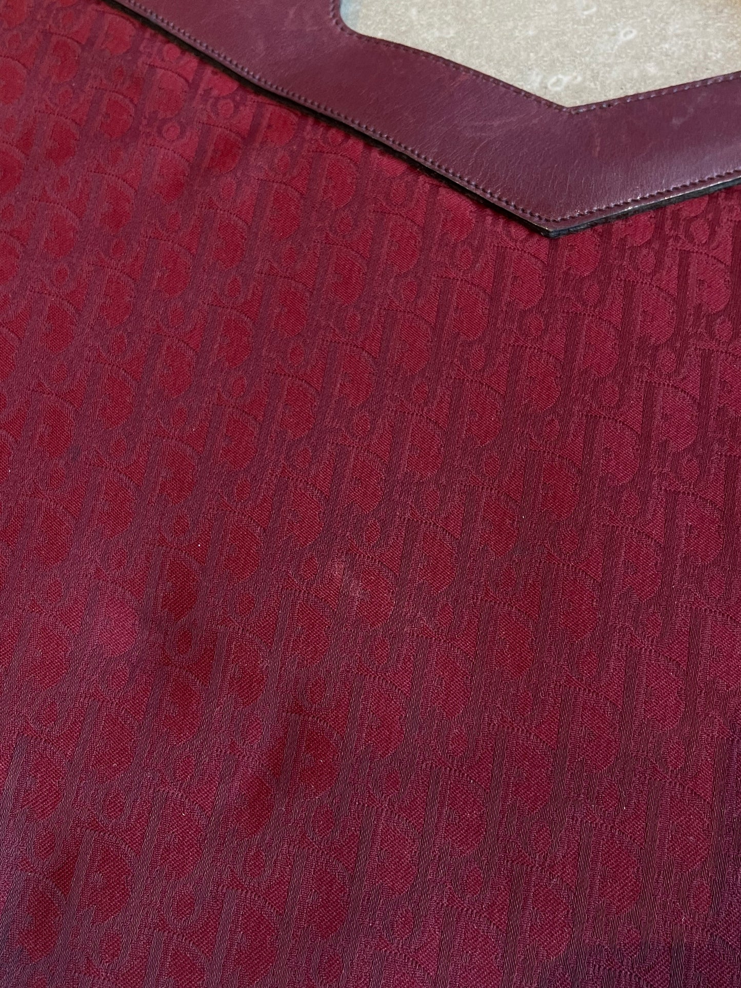 Dior Monogram Double Cloth Clutch Bag Burgundy