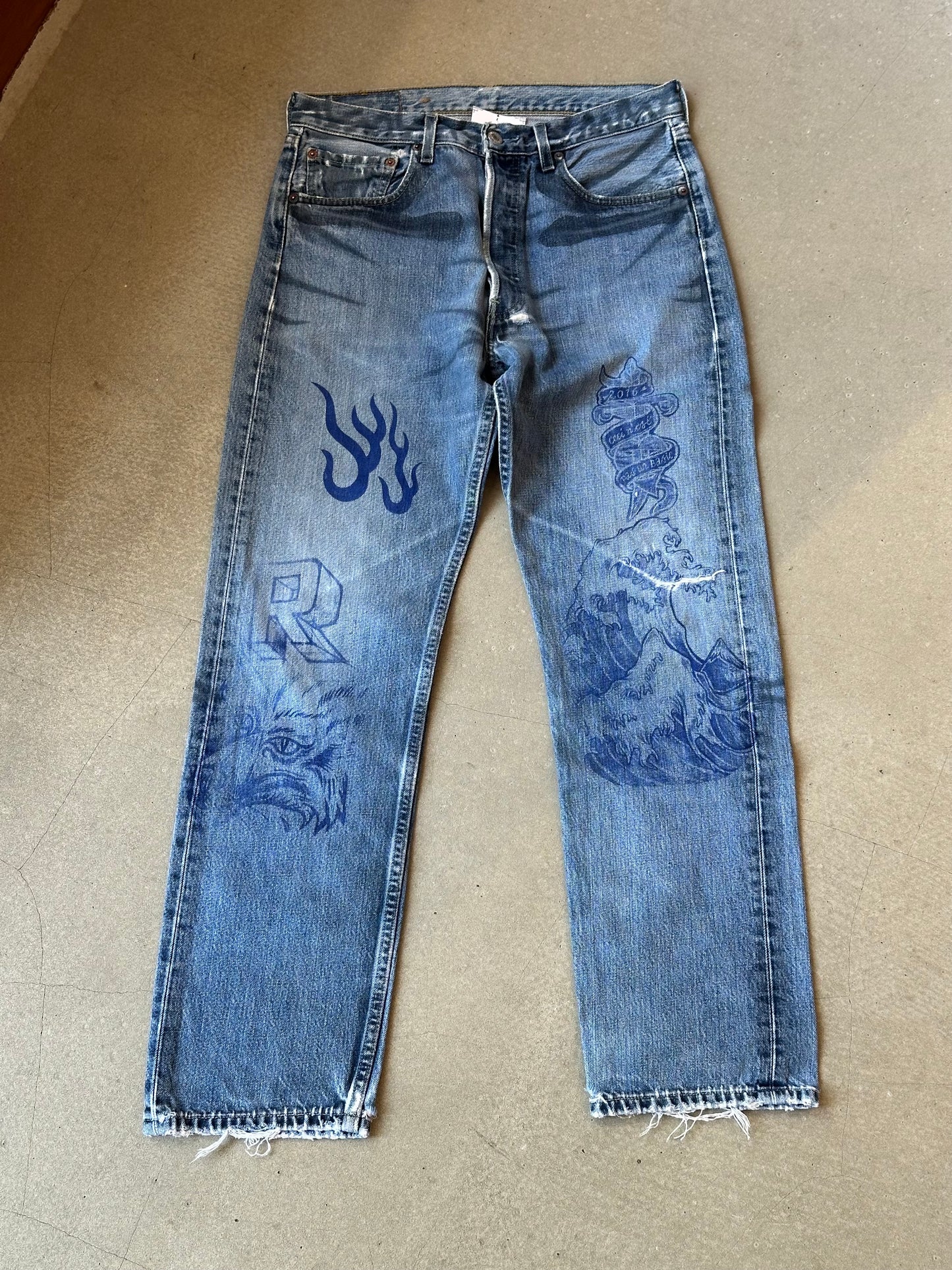 Atelier Reservé Reworked Waxed Denim Jeans W32
